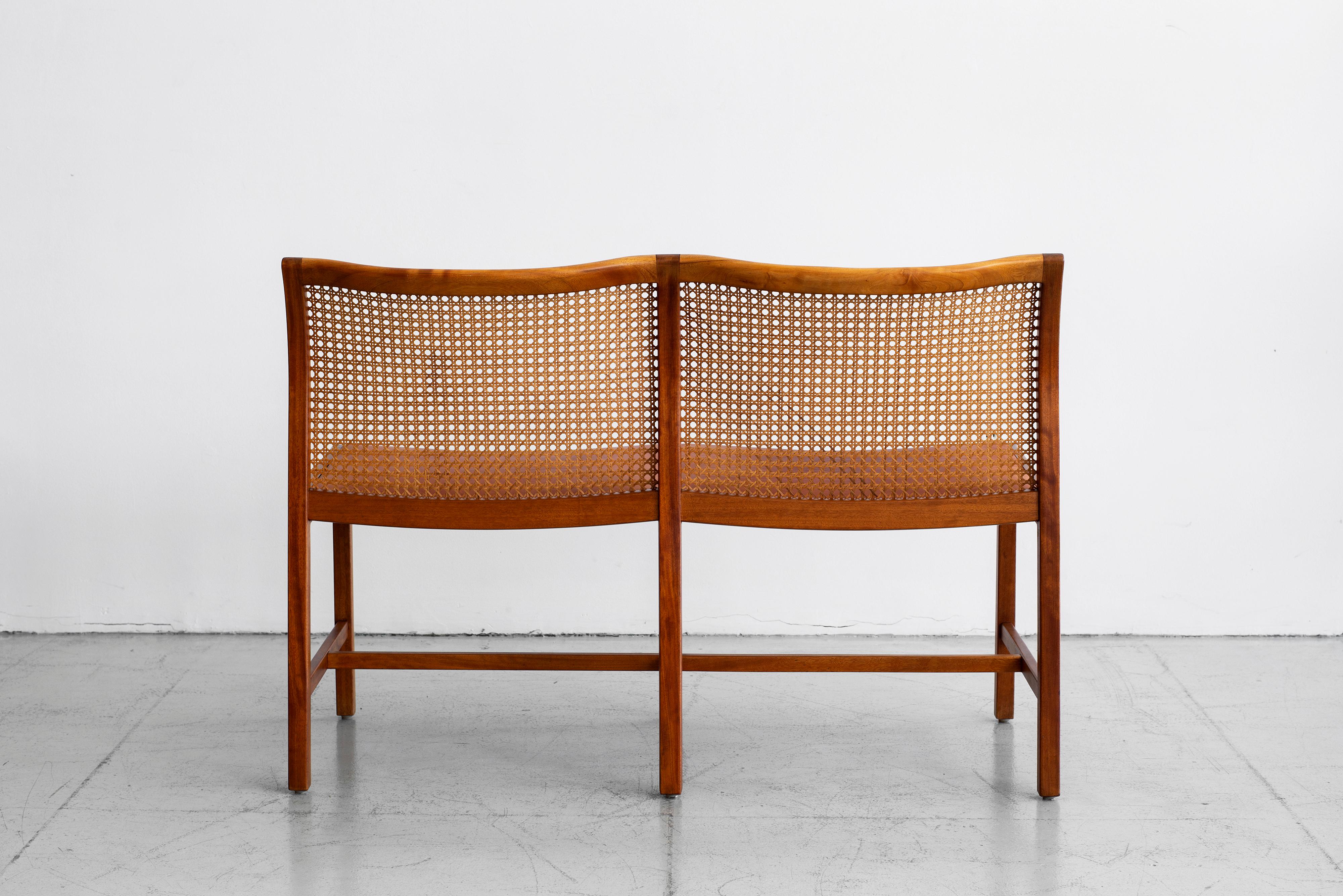 Caned Bench by Ditte & Adrian Heath In Good Condition In Beverly Hills, CA