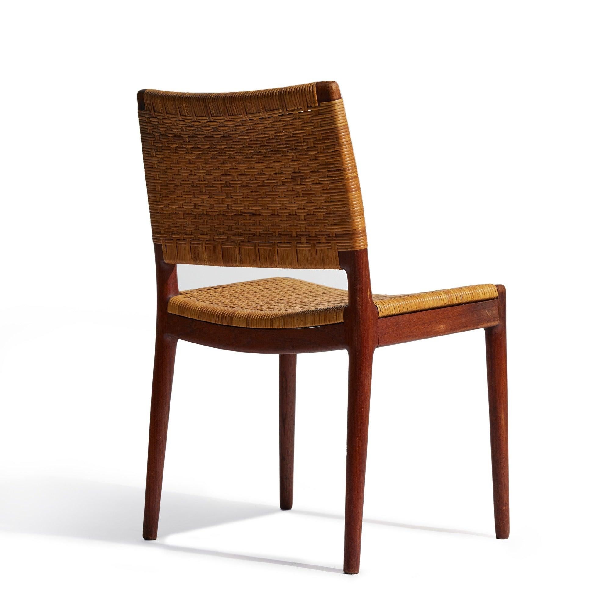 Sedia con canne di Hans J. Wegner per Hansen, 1950 In condizioni ottime in vendita a Sagaponack, NY