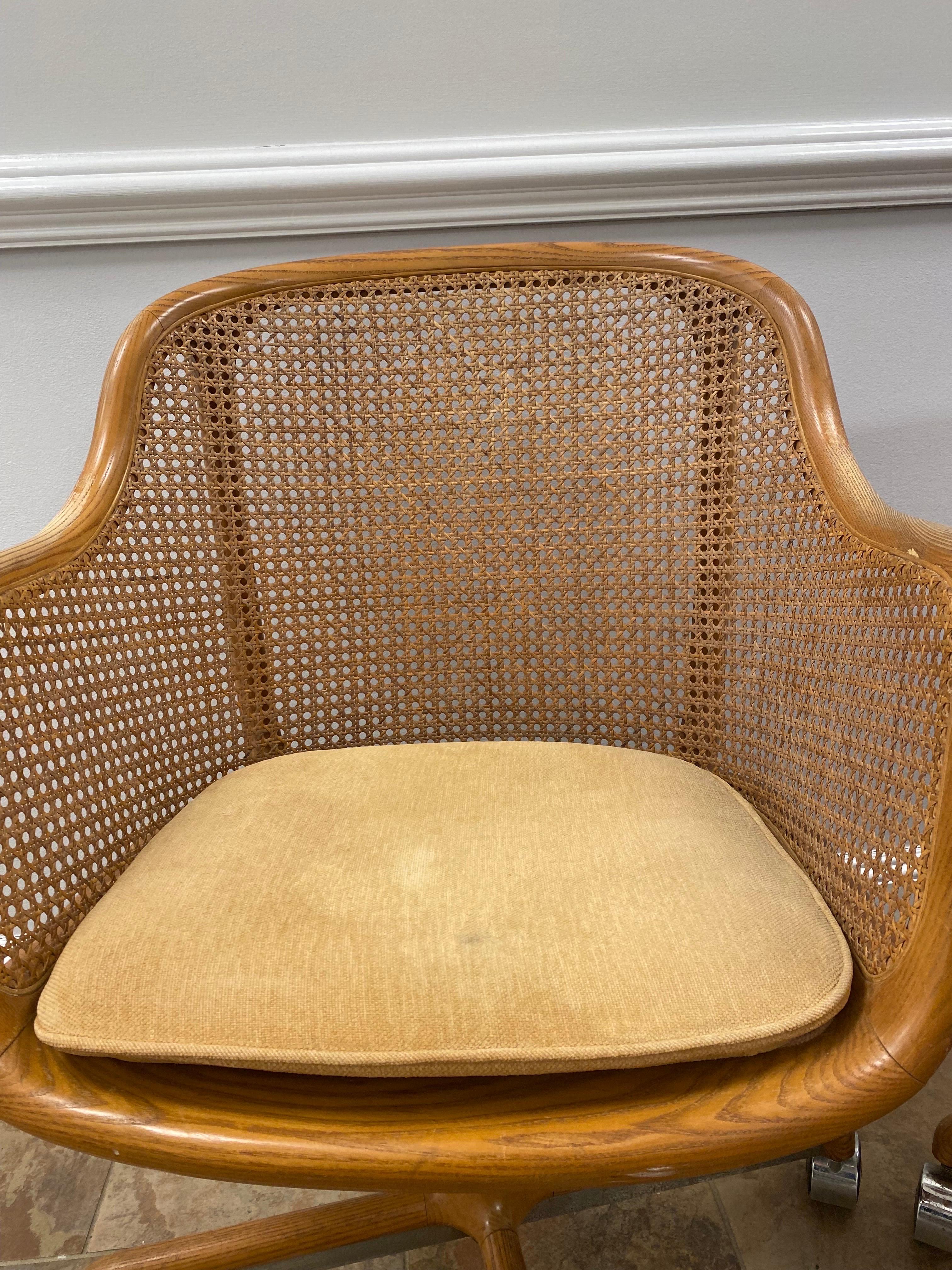 Caned Desk Chair by Ward Bennett for Brickel, Mid-20th Century For Sale 8