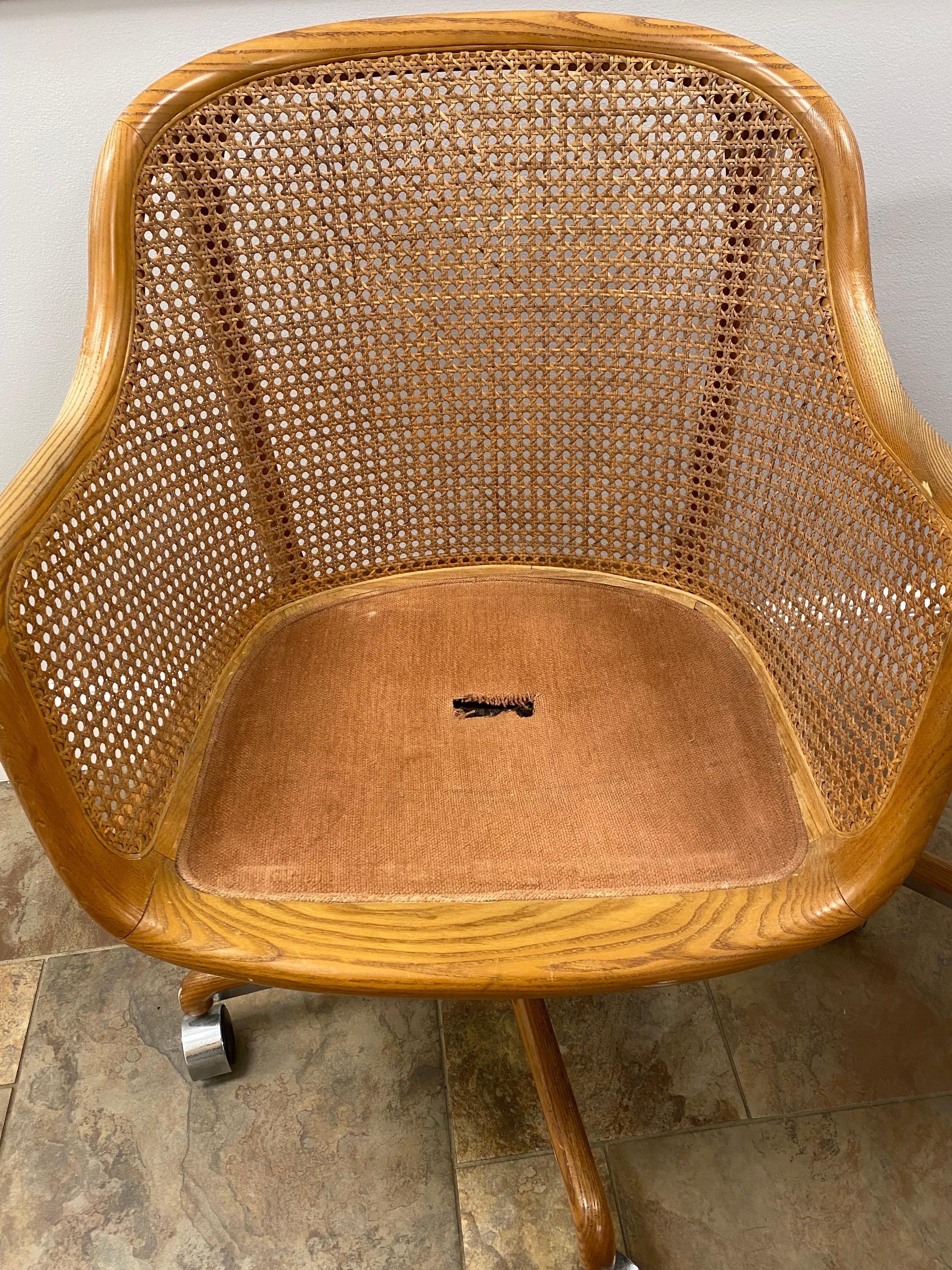Caned Desk Chair by Ward Bennett for Brickel, Mid-20th Century For Sale 8