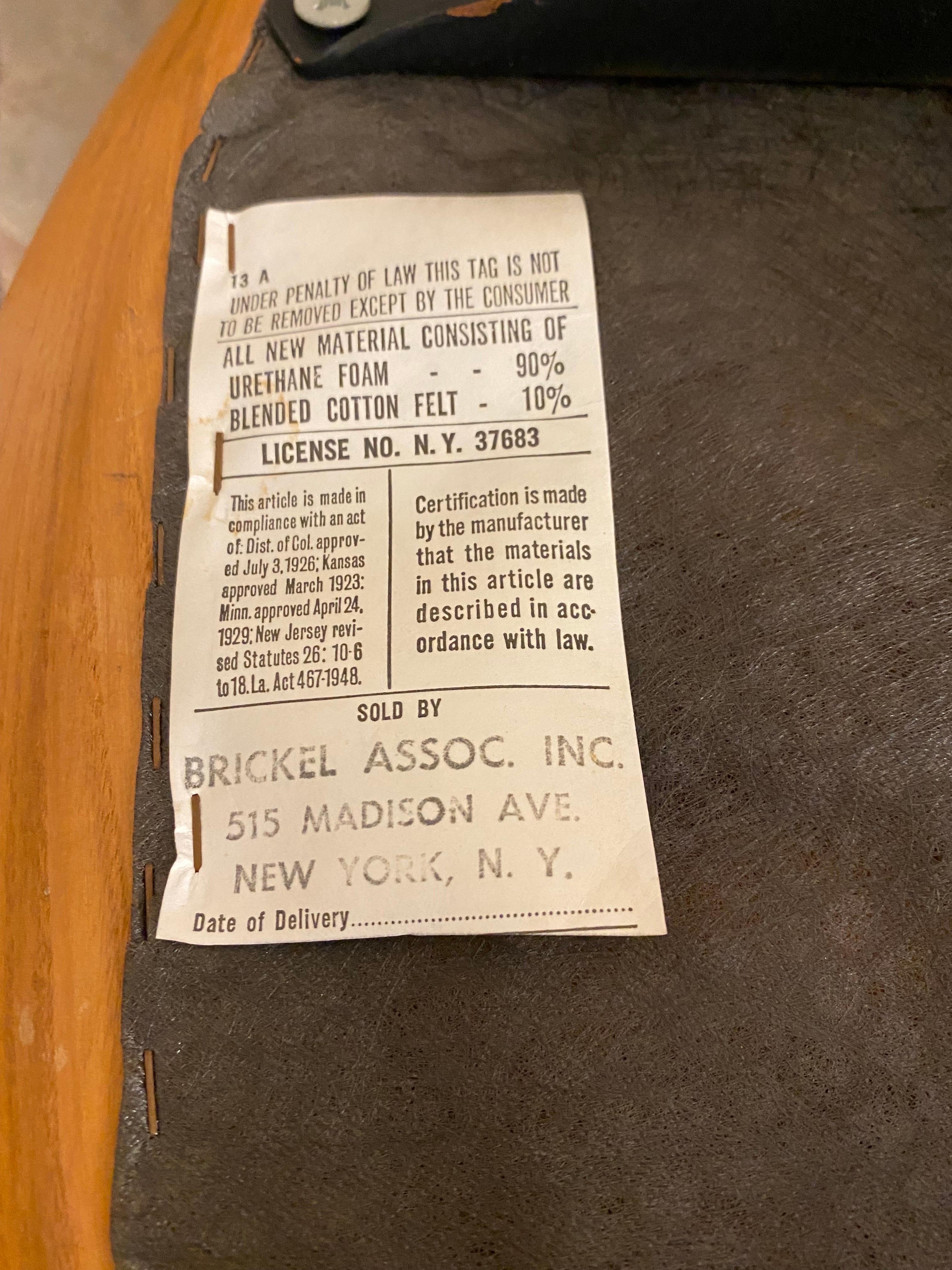 Schreibtischstuhl aus Schilfrohr von Ward Bennett für Brickel, Mitte des 20. Jahrhunderts im Angebot 14