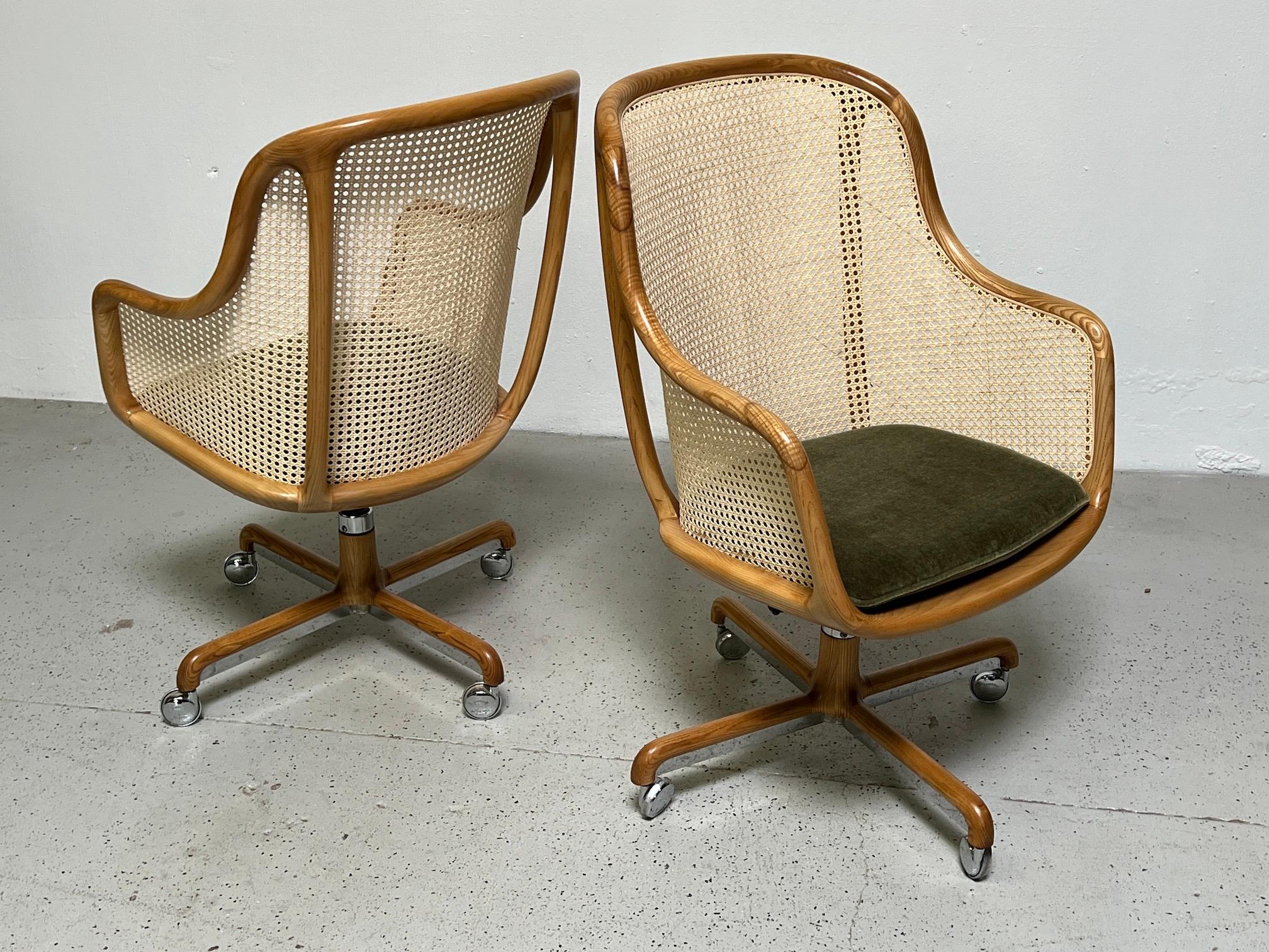 Caned Desk Chair by Ward Bennett In Good Condition In Dallas, TX