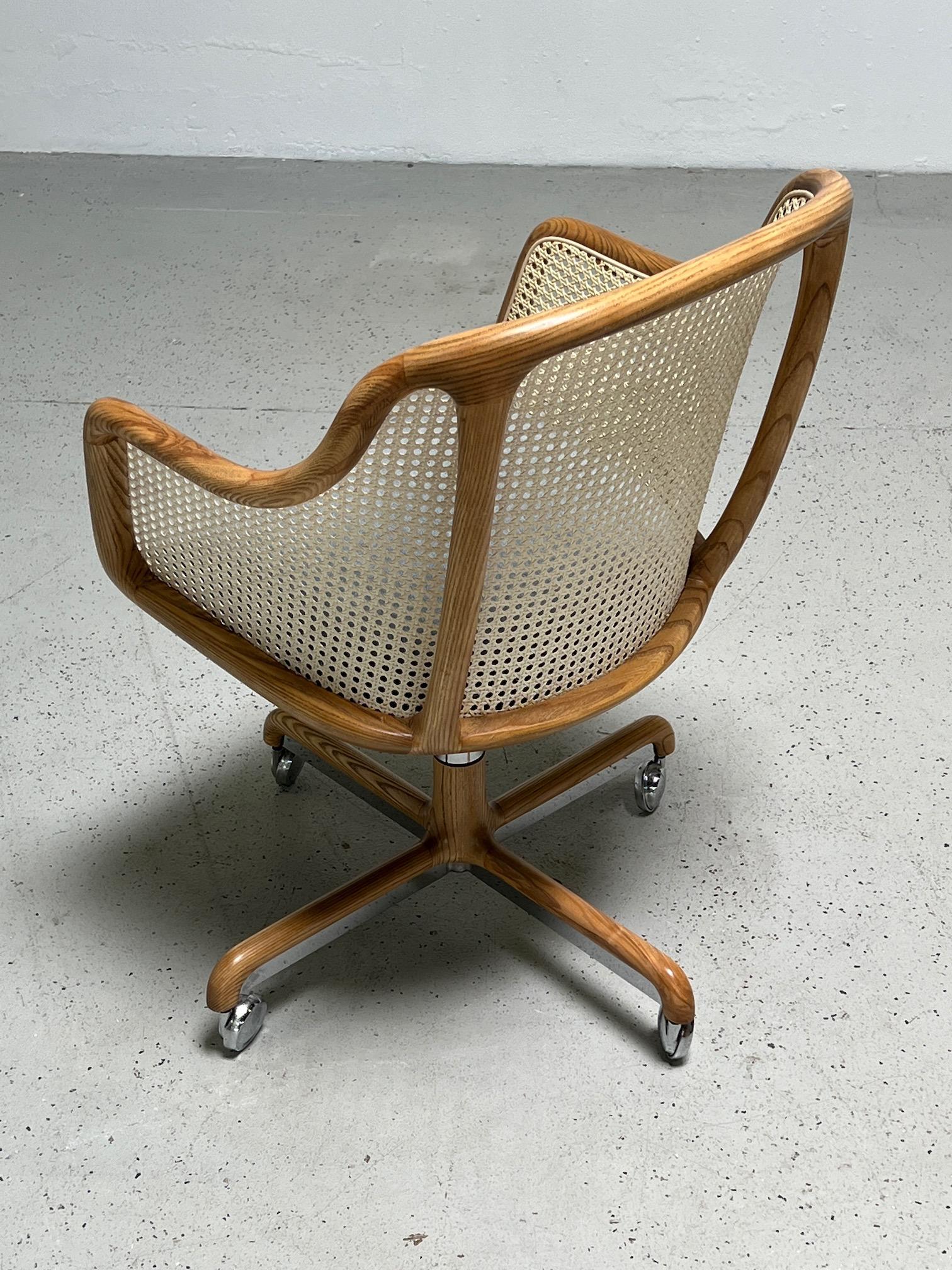 Mid-20th Century Caned Desk Chair by Ward Bennett