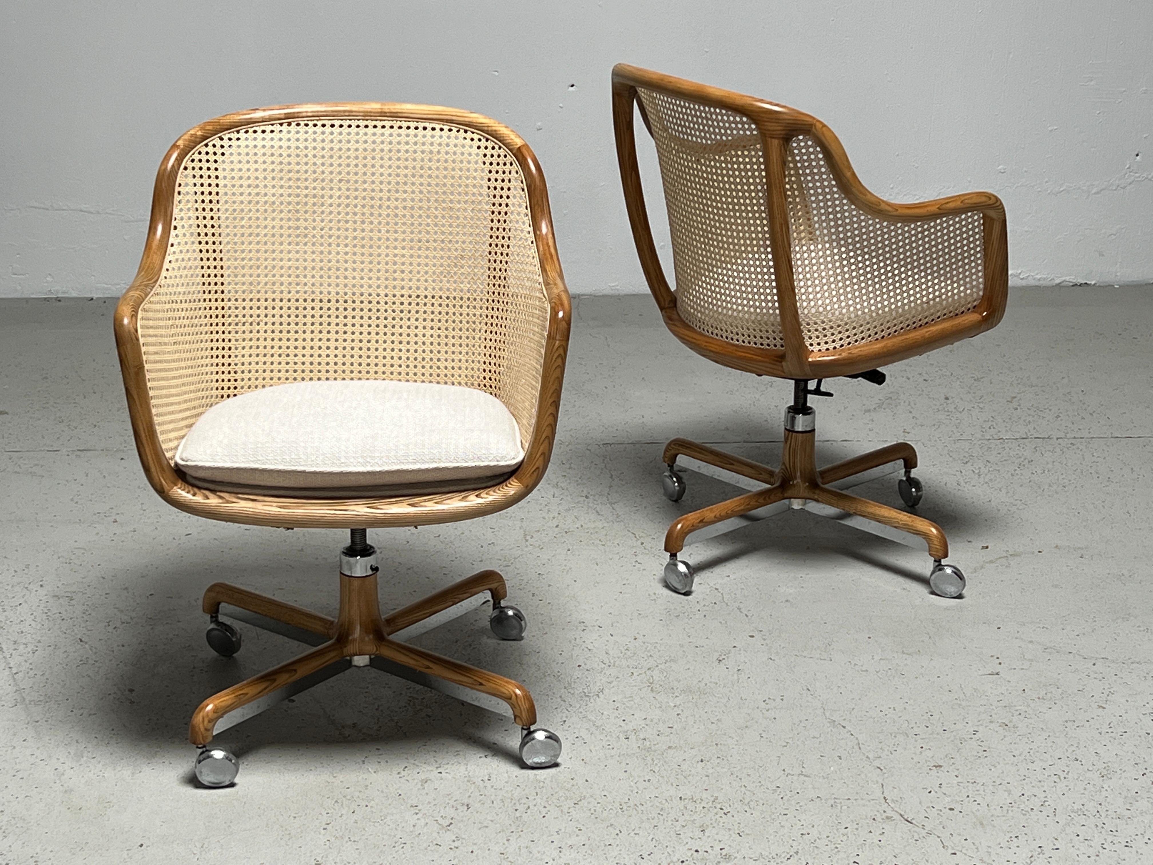 Mid-20th Century Caned Desk Chair by Ward Bennett