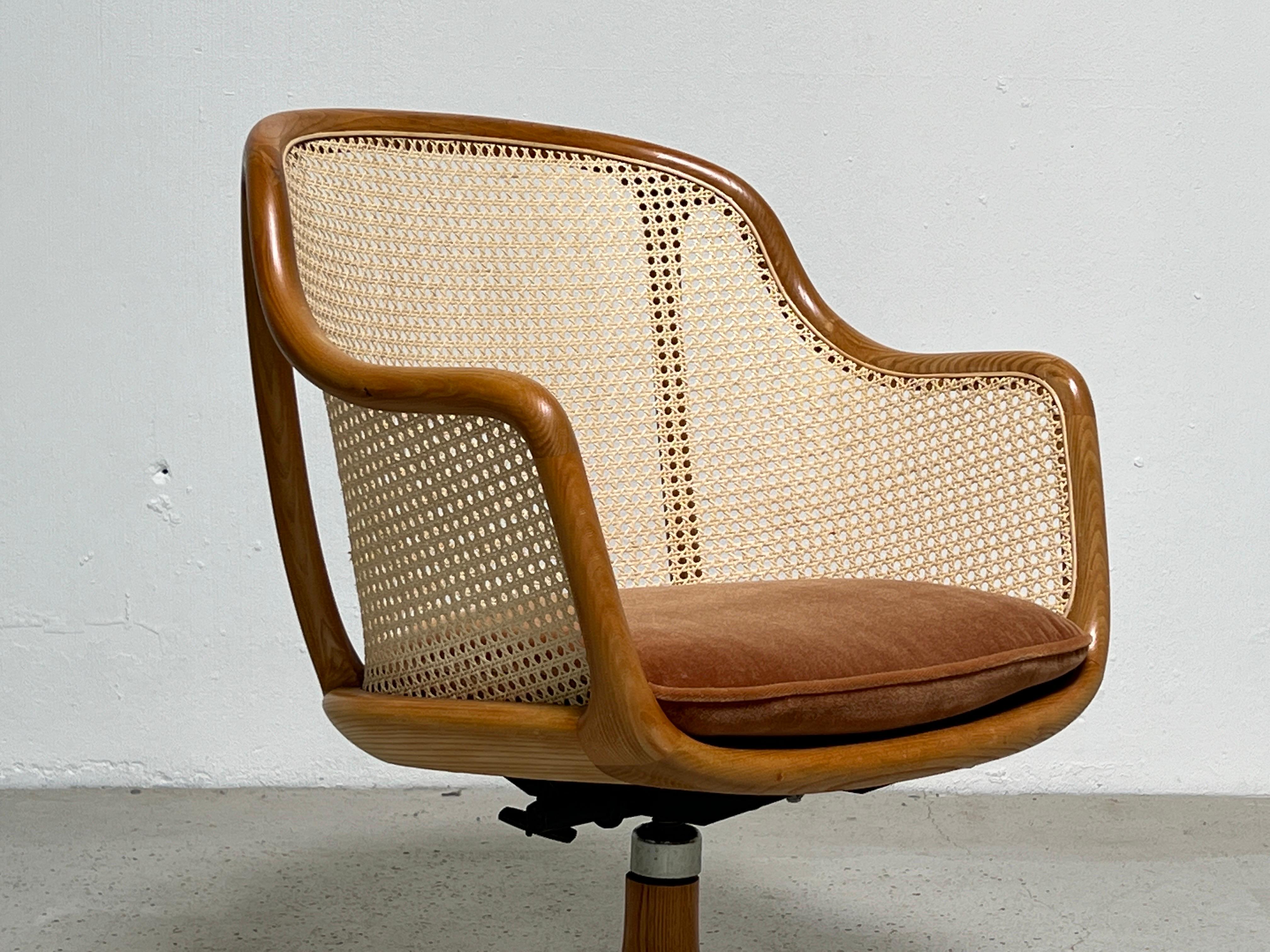 Late 20th Century Caned Desk Chair by Ward Bennett