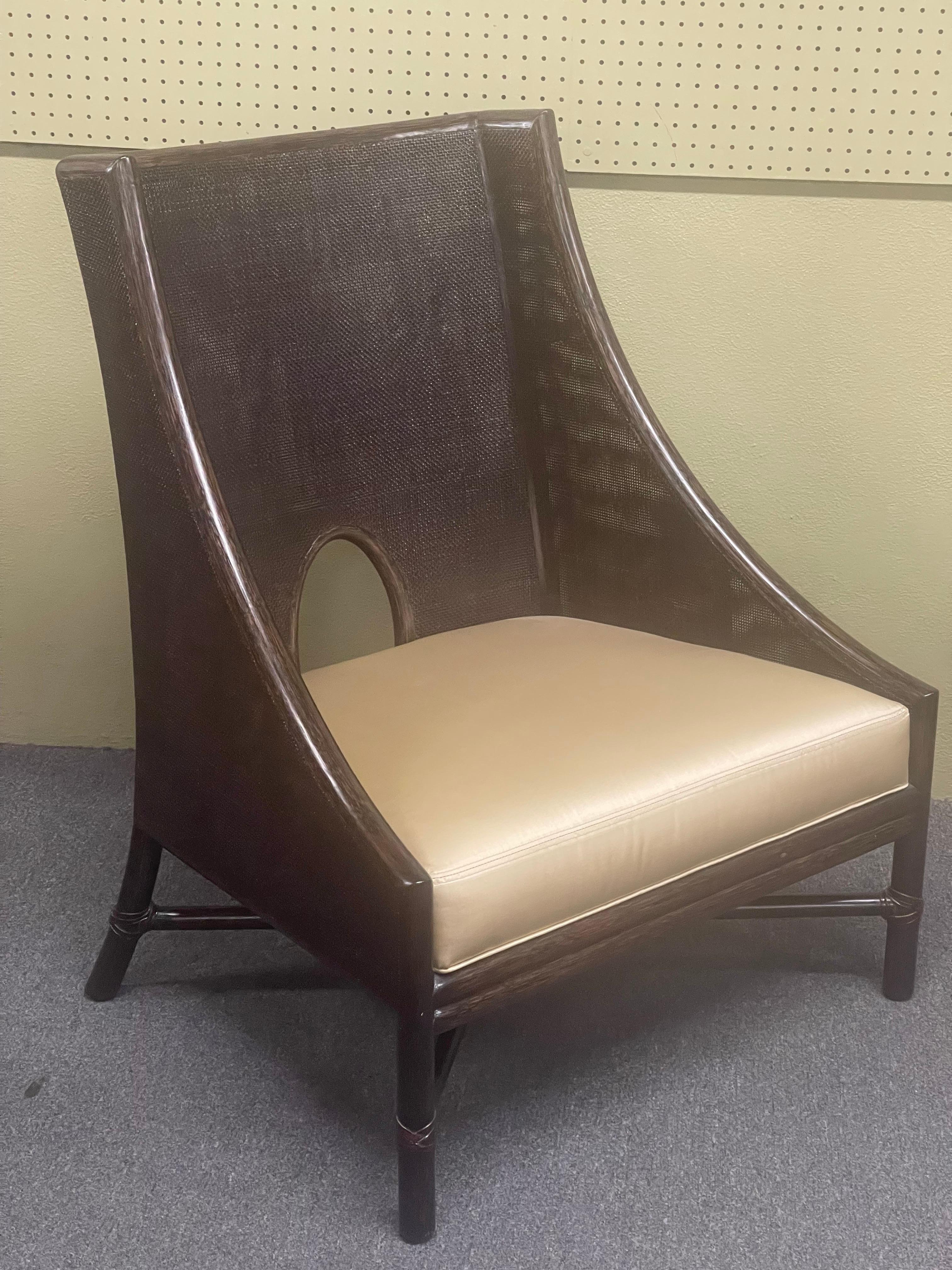 American Caned Lounge Chair by Barbara Barry for McGuire For Sale