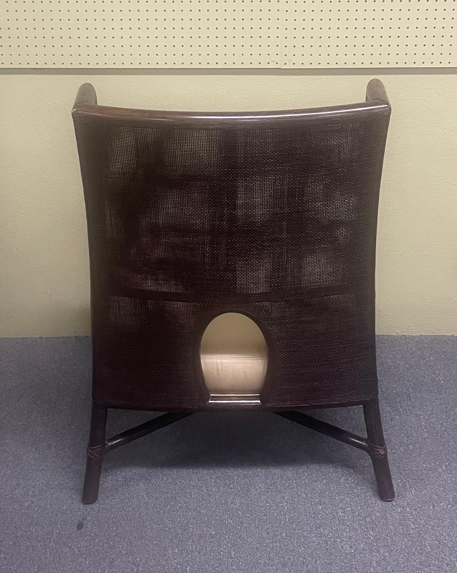 Caned Lounge Chair by Barbara Barry for McGuire For Sale 2