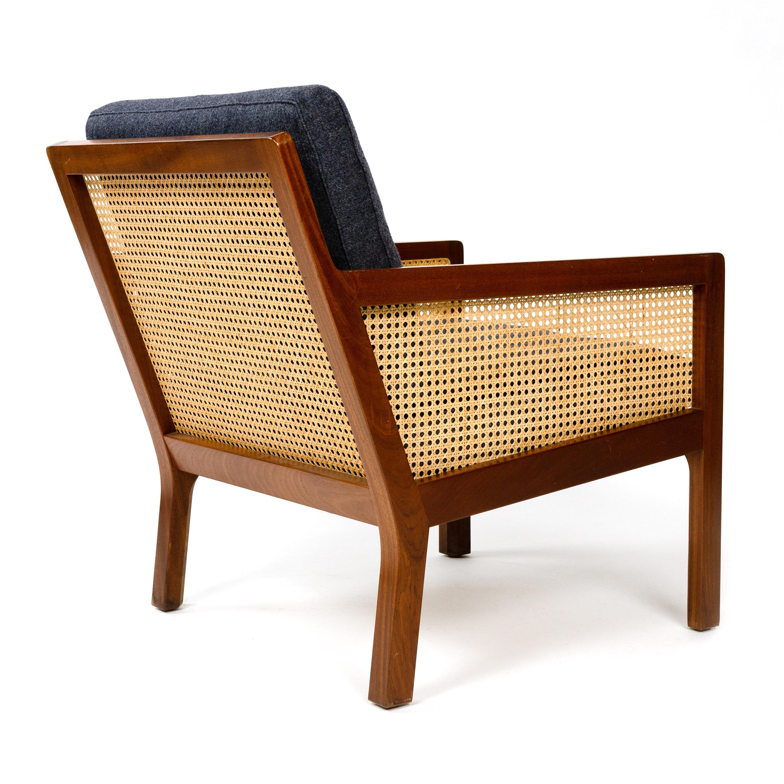 Caned Lounge Chair by Bernt Petersen for Worts Mobelsnedkeri In Good Condition For Sale In Sagaponack, NY