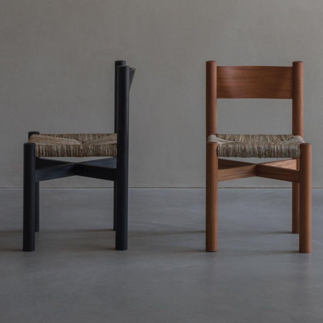 Oiled Caned Meribel Chair, in the Style of Charlotte Perriand For Sale
