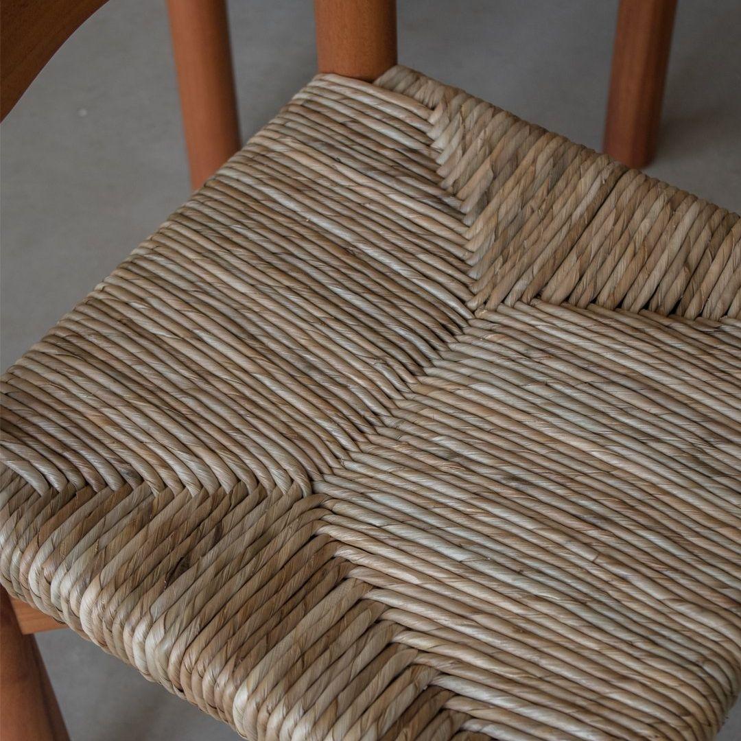 Mahogany Caned Meribel Chair, in the Style of Charlotte Perriand For Sale