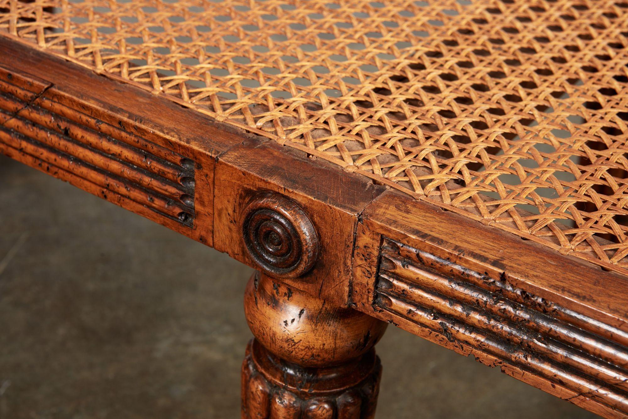 Banc long Caned Pollard Oak Oak en vente 3