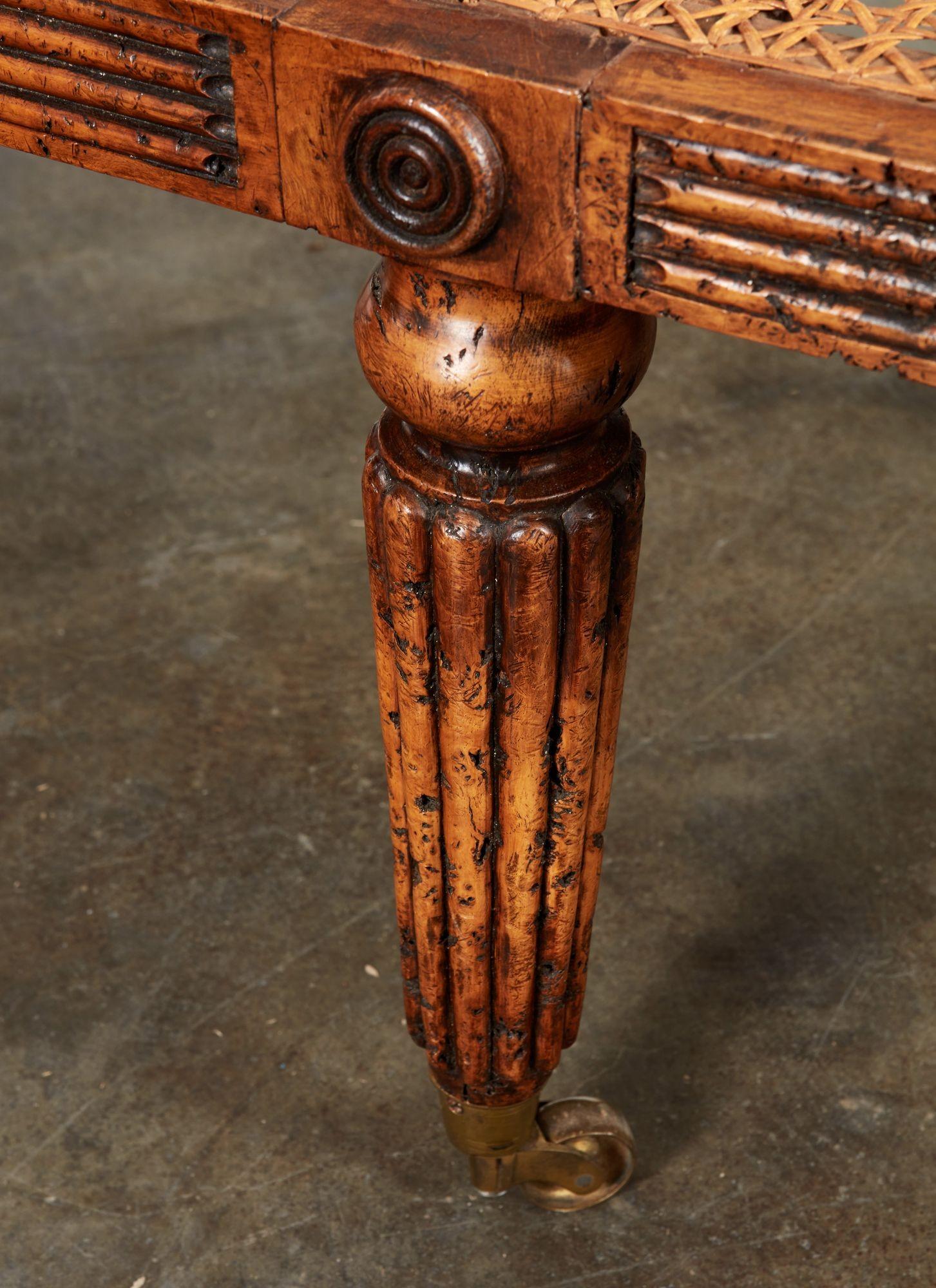 20ième siècle Banc long Caned Pollard Oak Oak en vente