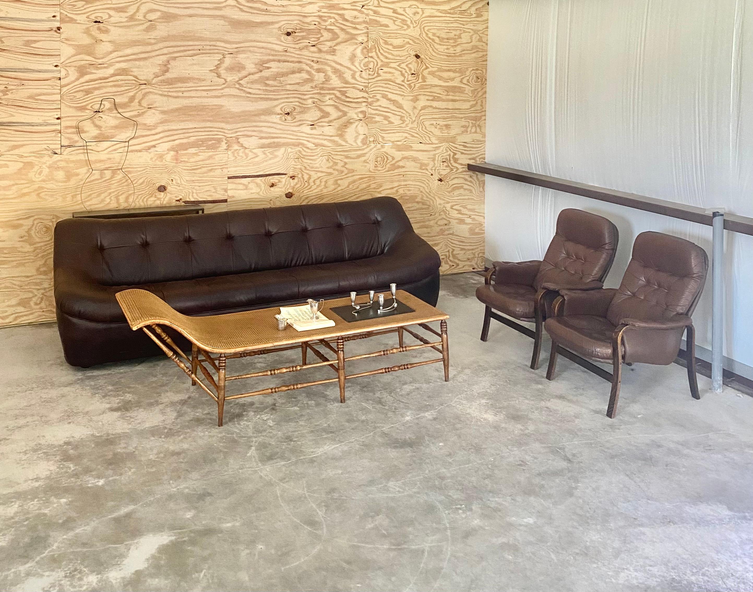 Caned Recamier (after Heywood Wakefield) Chaise Longue Lounge 10