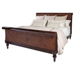 Caned Regency Sleigh California King Bed