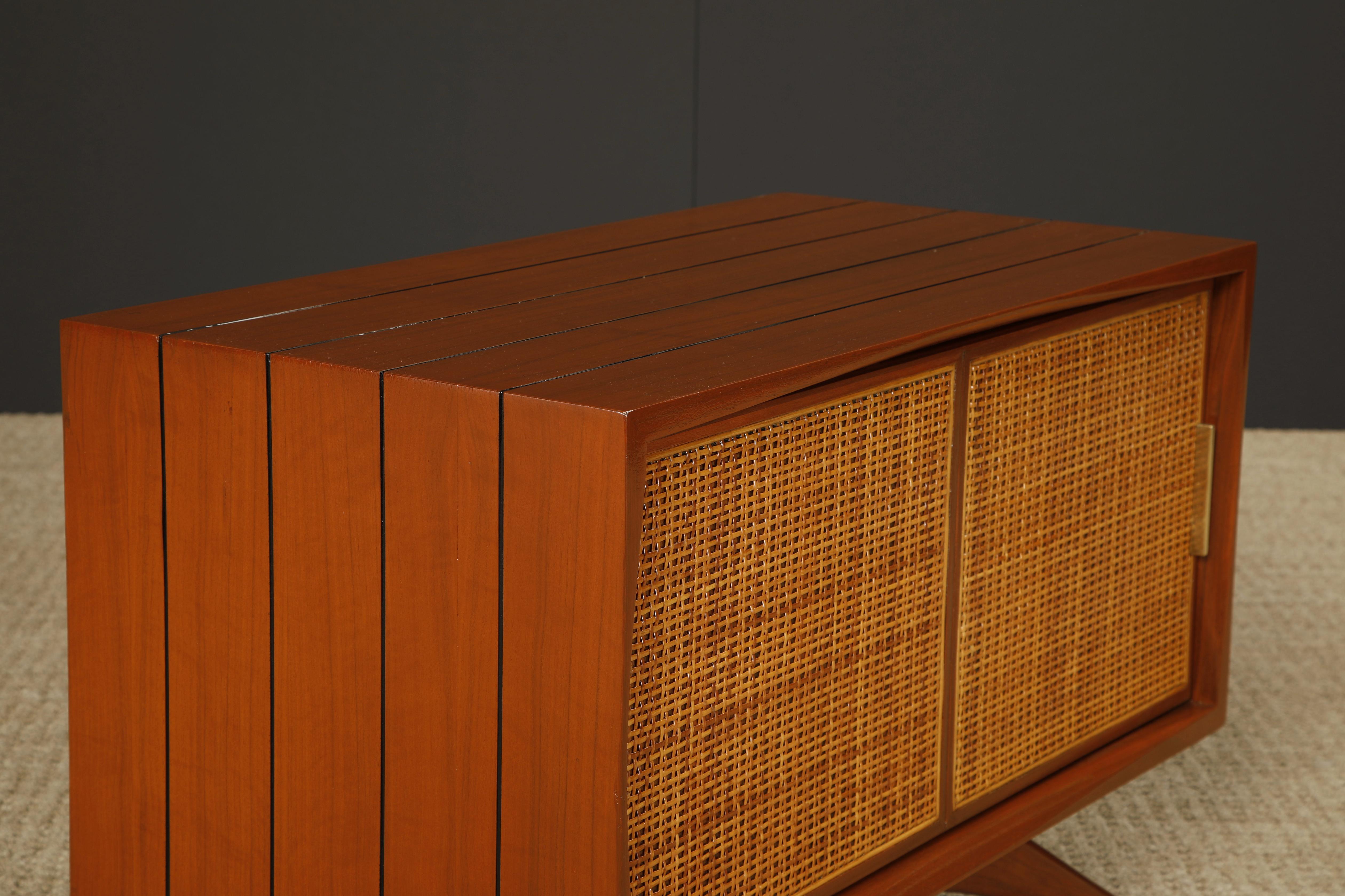 Caned Sculptural Cabinet by Vladimir Kagan for Grosfeld House, 1950s, Signed For Sale 5