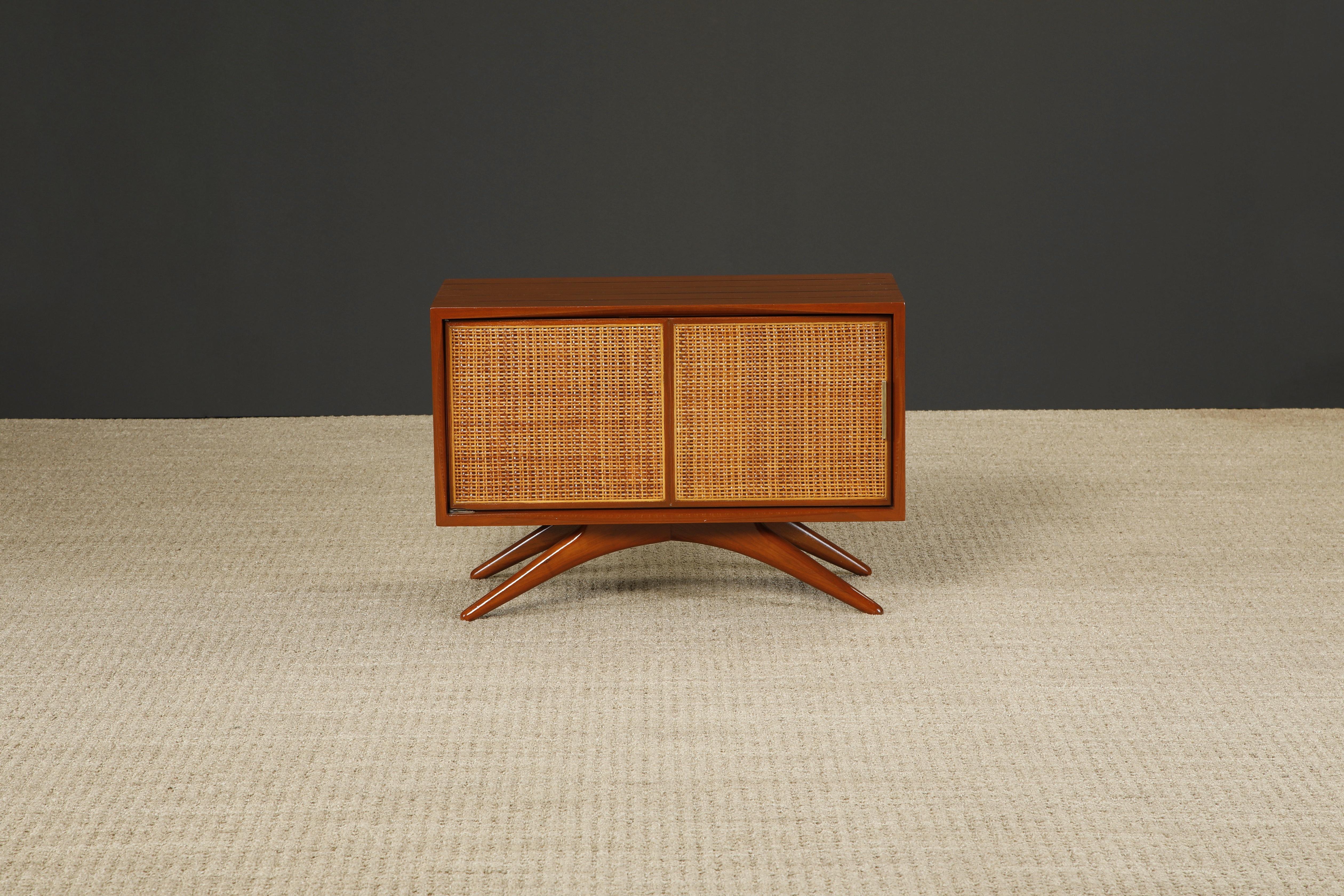 American Caned Sculptural Cabinet by Vladimir Kagan for Grosfeld House, 1950s, Signed For Sale