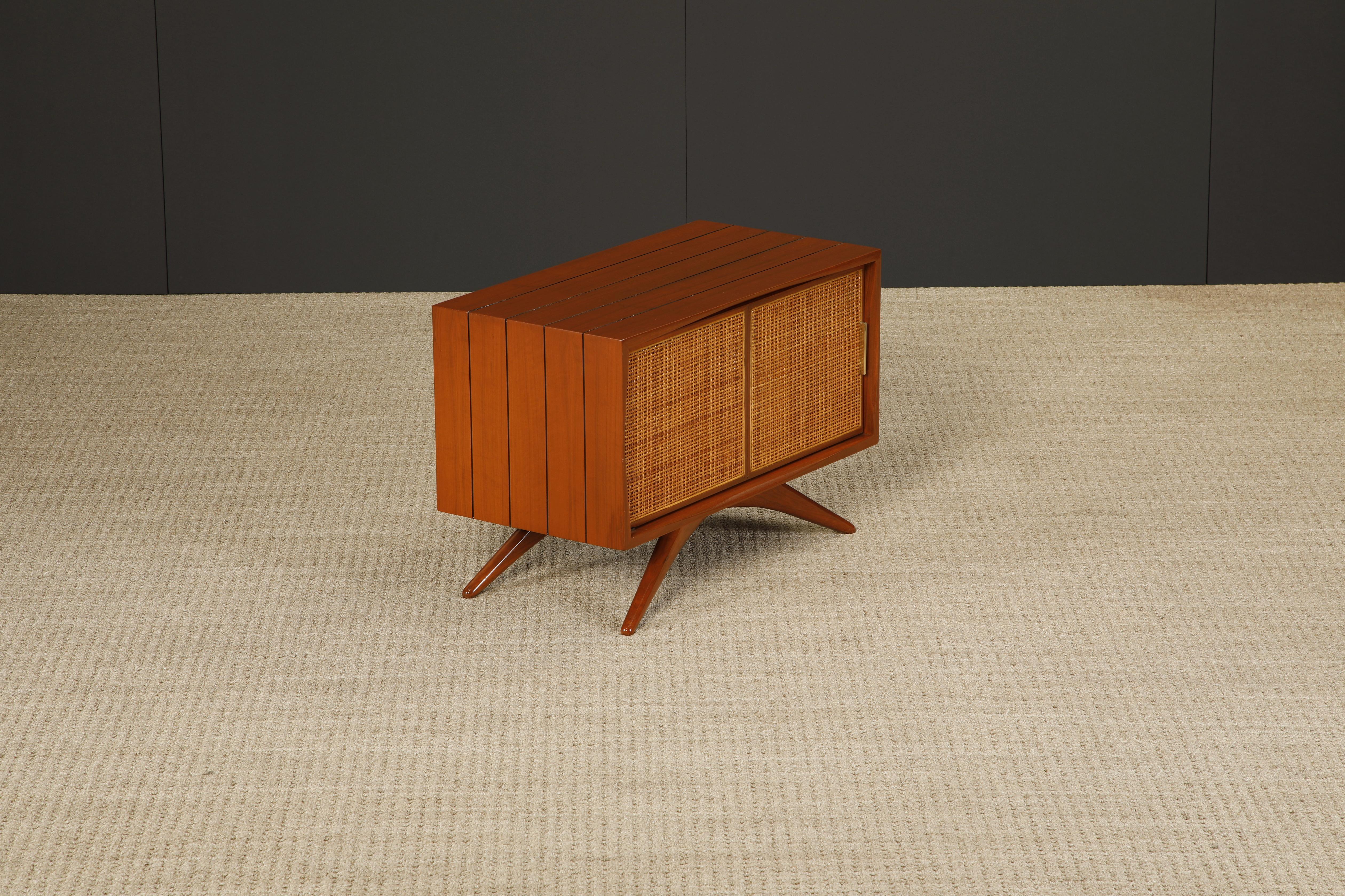 Mid-20th Century Caned Sculptural Cabinet by Vladimir Kagan for Grosfeld House, 1950s, Signed For Sale