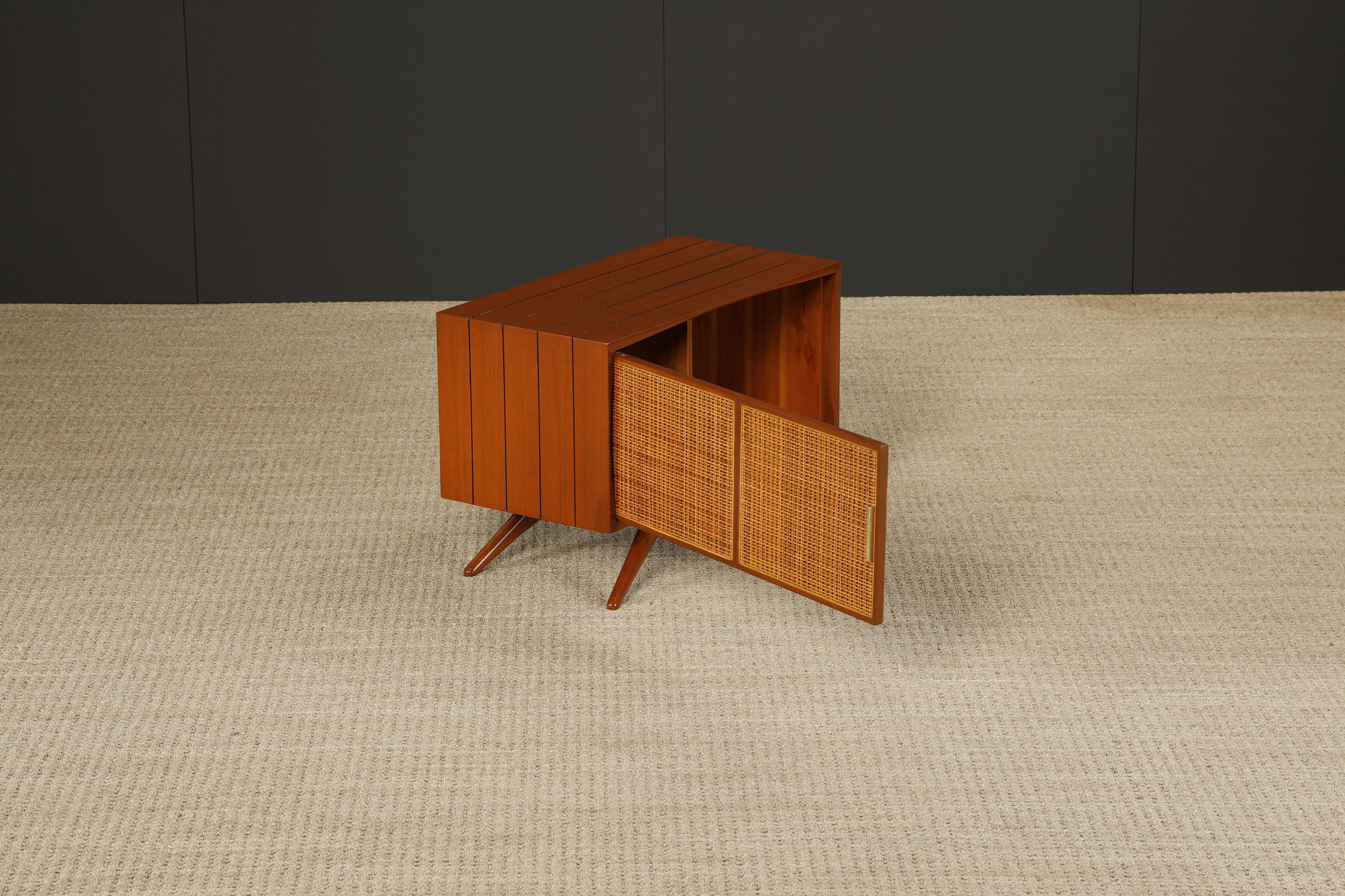 Caned Sculptural Cabinet by Vladimir Kagan for Grosfeld House, 1950s, Signed For Sale 1