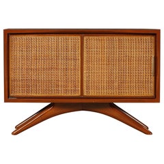 Caned Sculptural Cabinet by Vladimir Kagan for Grosfeld House, 1950s, Signed