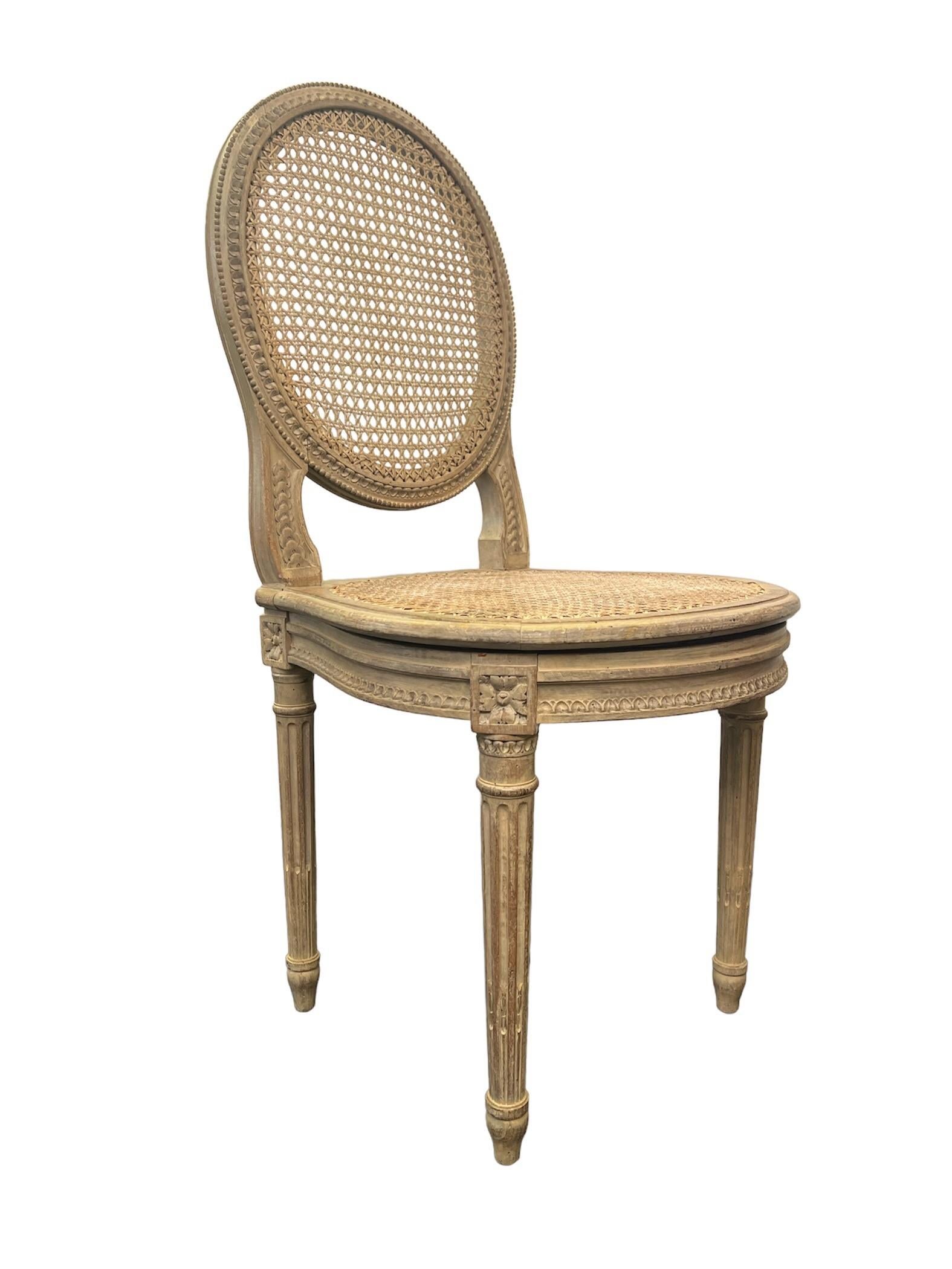 Caned Side Chair in the Louis XVI Style In Good Condition For Sale In New York, NY