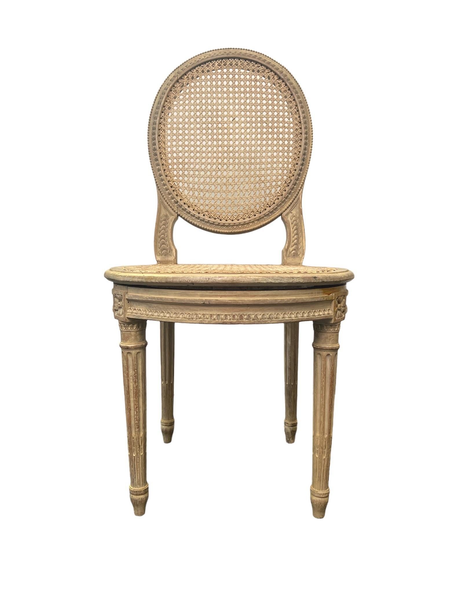 Caned Side Chair in the Louis XVI Style For Sale 2