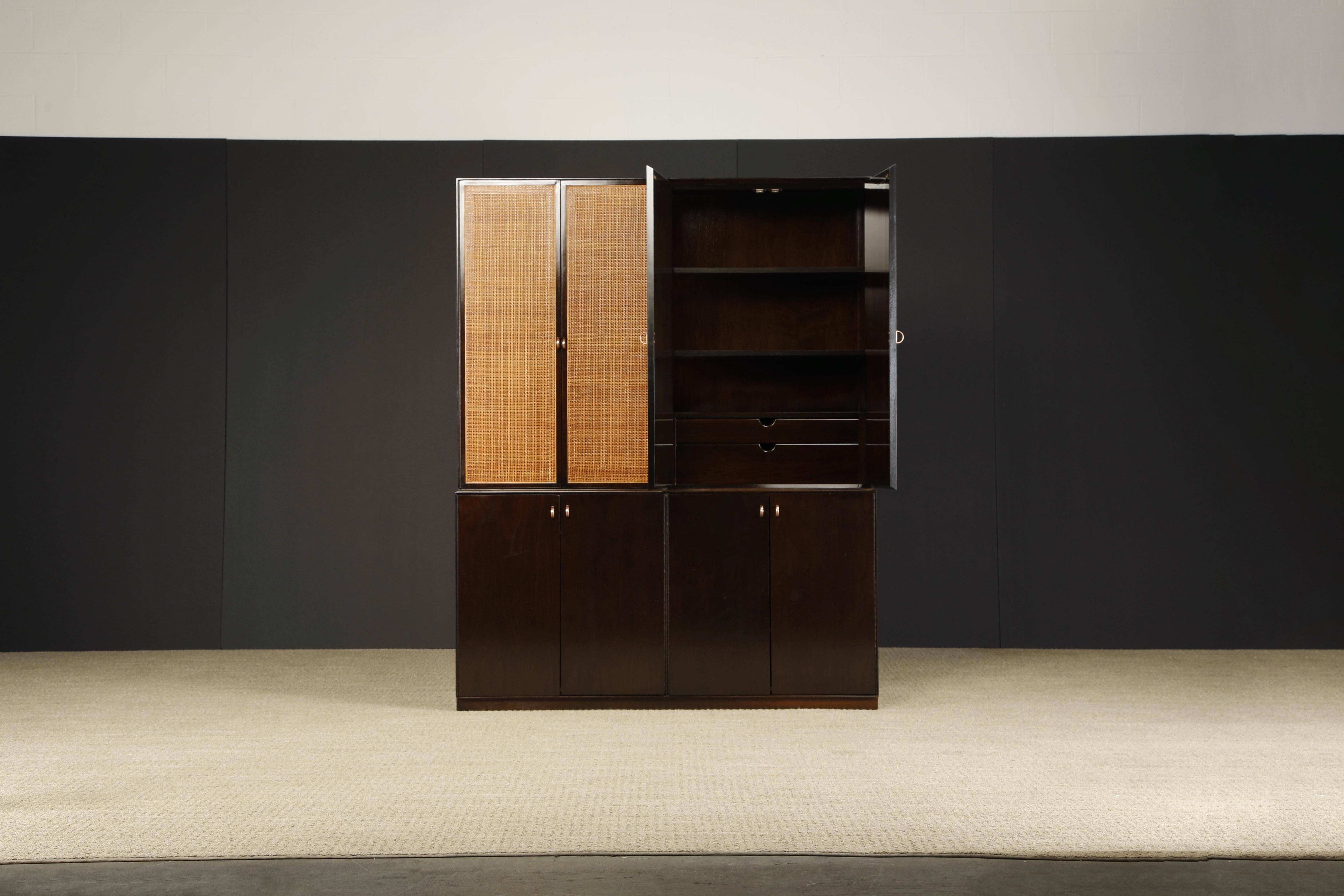 American Caned Sideboard Cabinet by Paul McCobb for Directional Furniture c 1958, Signed  For Sale