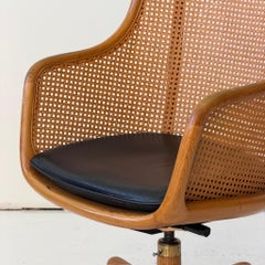 Caned Swivel Desk Chair by Ward Bennett