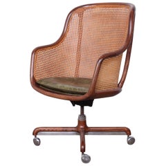 Caned Swivel Desk Chair by Ward Bennett