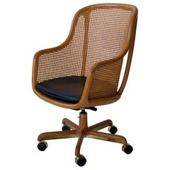 Caned Swivel Desk Chair by Ward Bennett