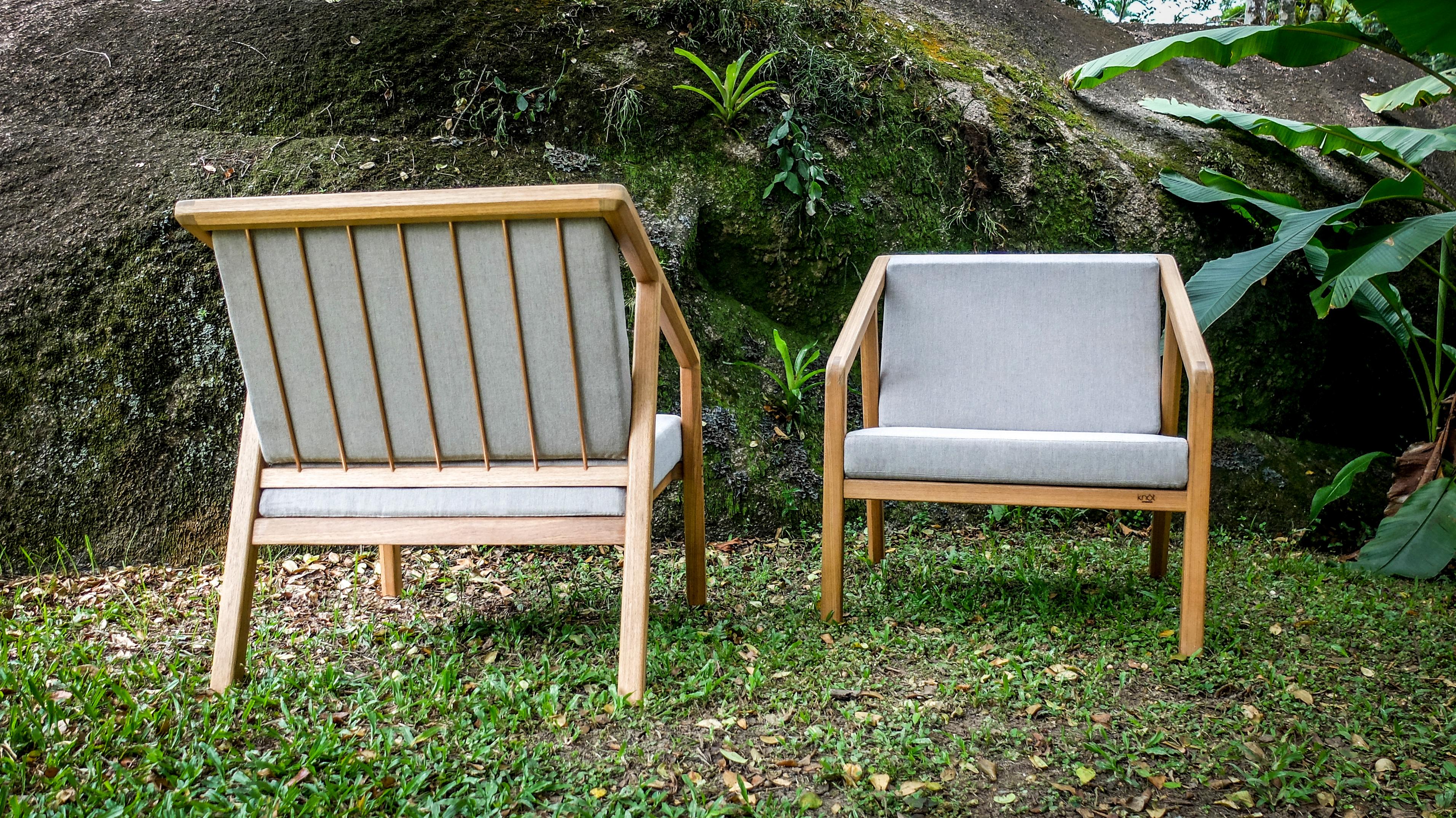 Copper 'Canela' Mid-Century Modern Armchair in Brazilian Hardwood by Knót Artesanal For Sale
