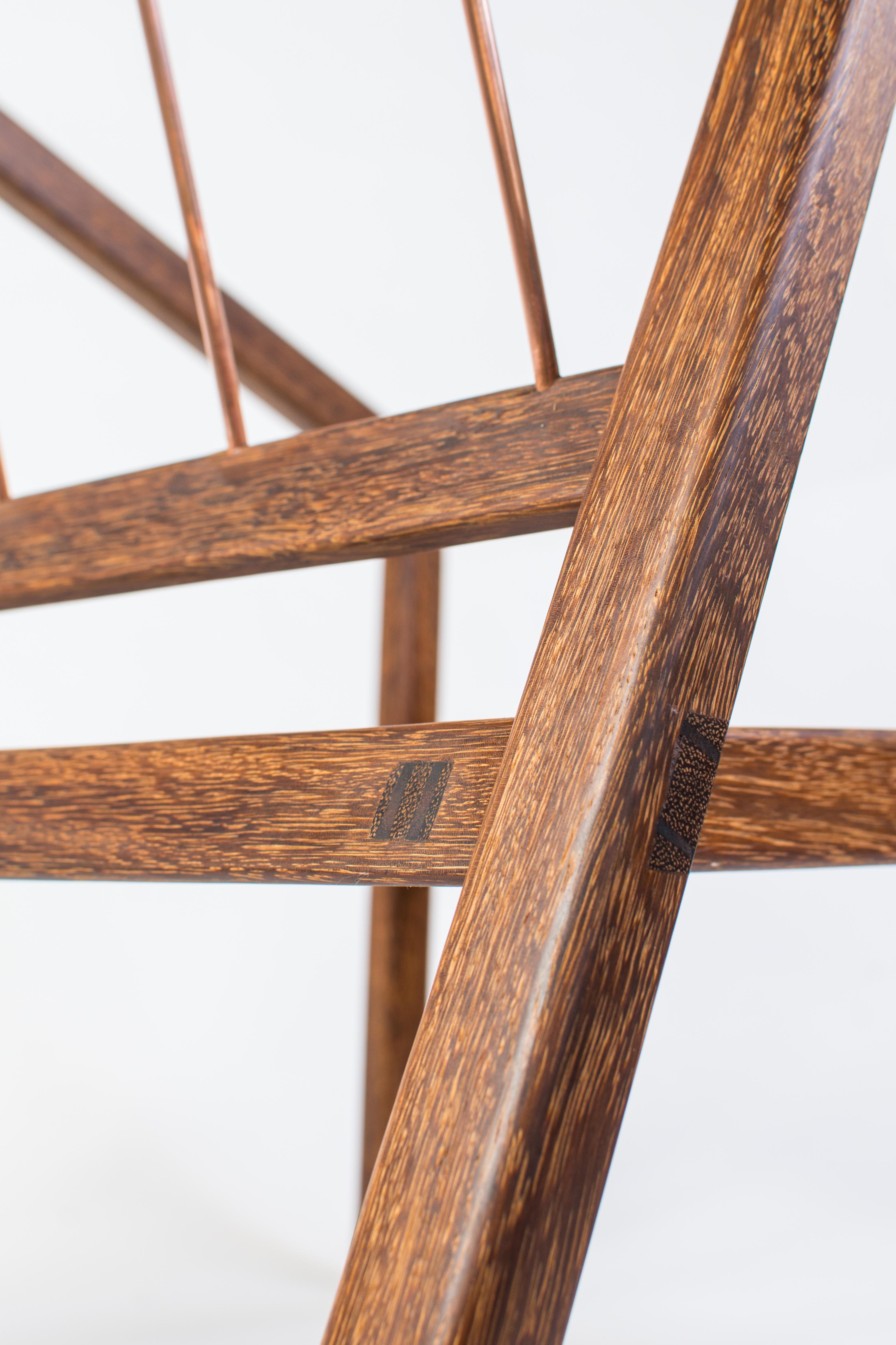 Canela Contemporary Armchair in Brazilian Hardwood by Knót Artesanal For Sale 3