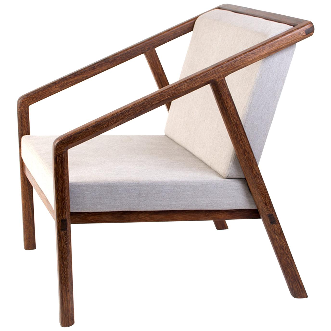Canela Contemporary Armchair in Brazilian Hardwood by Knót Artesanal For Sale