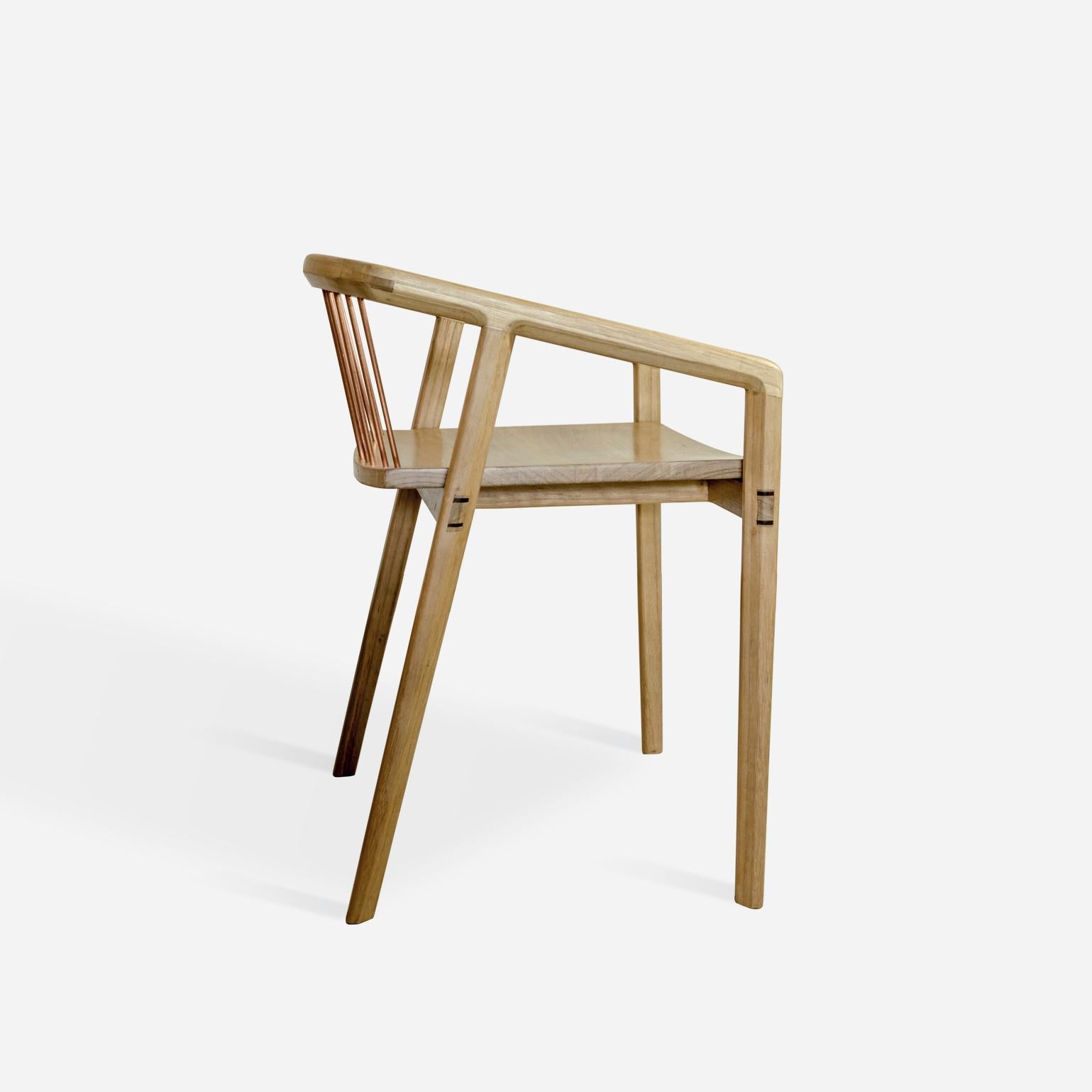 Minimalist Canelinha Contemporary Chair in Brazilian Hardwood by Knót Artesanal For Sale