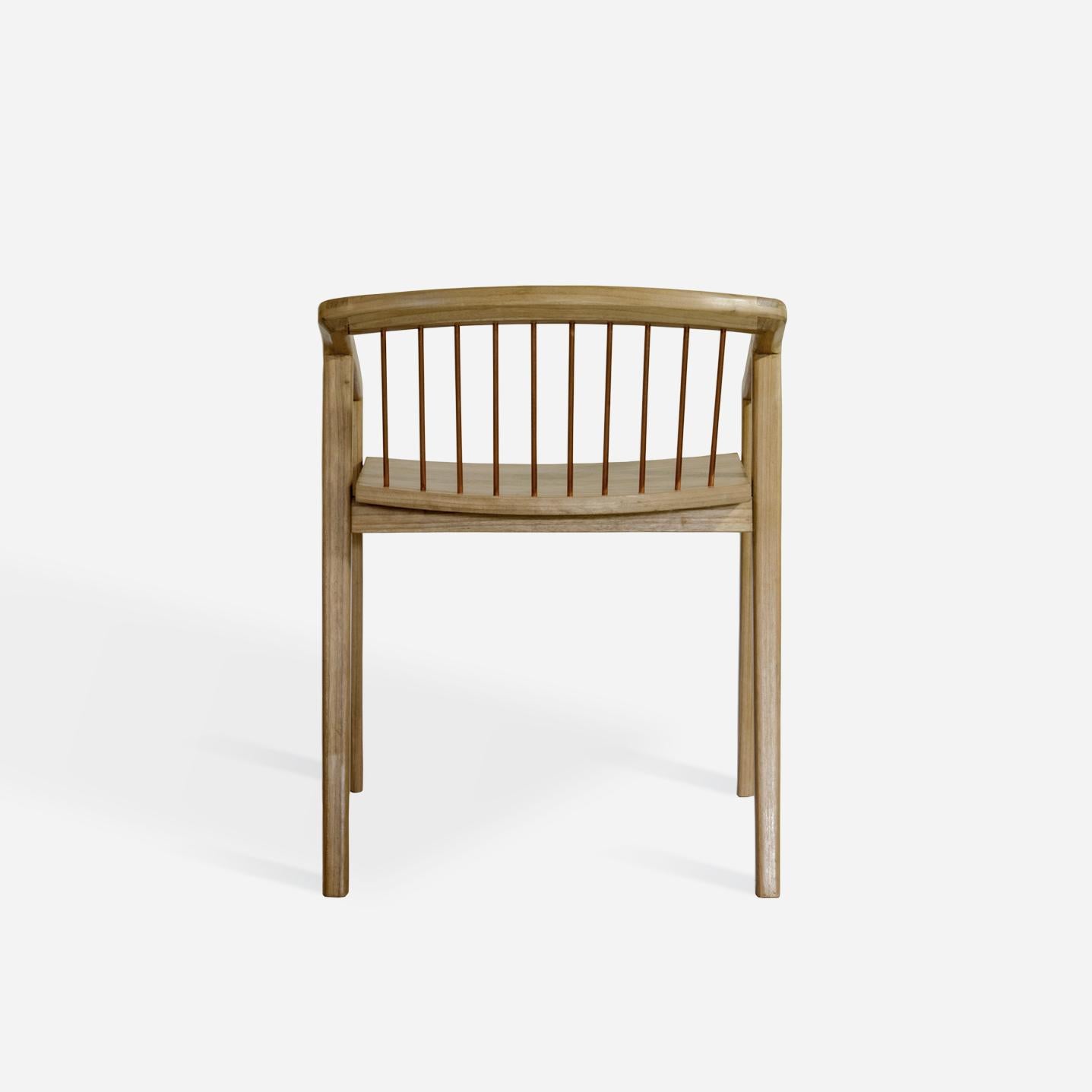 Copper Canelinha Contemporary Chair in Brazilian Hardwood by Knót Artesanal For Sale