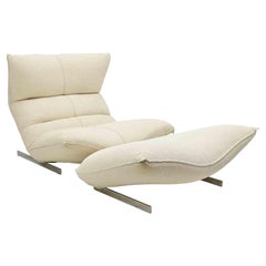 Canestrari Lounge Chair with Ottoman by Vittorio Varo, Italy 1970s