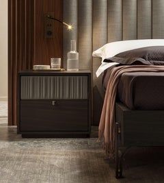 Canette Laguna Oak And Leather Night Stand by Morica Design