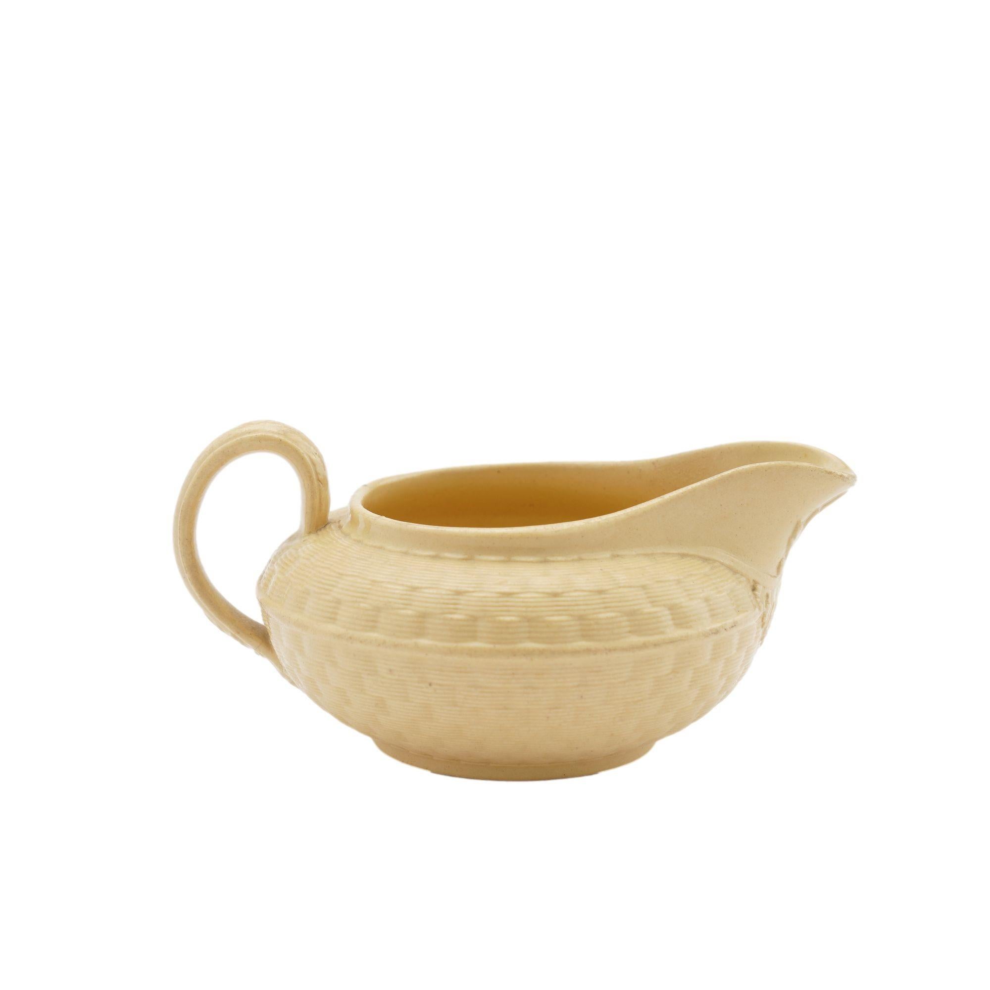 Caneware creamer and teapot by Wedgwood, c. 1817 For Sale 9