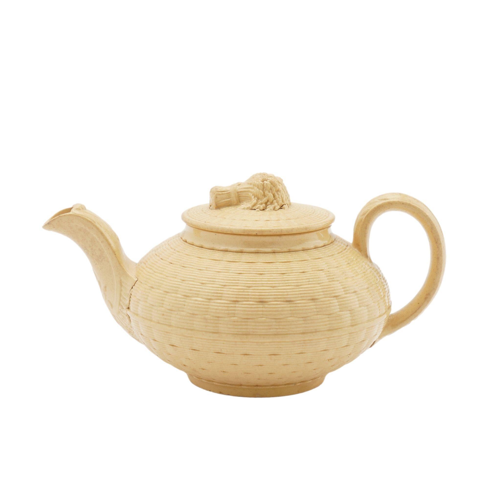 19th Century Caneware creamer and teapot by Wedgwood, c. 1817 For Sale