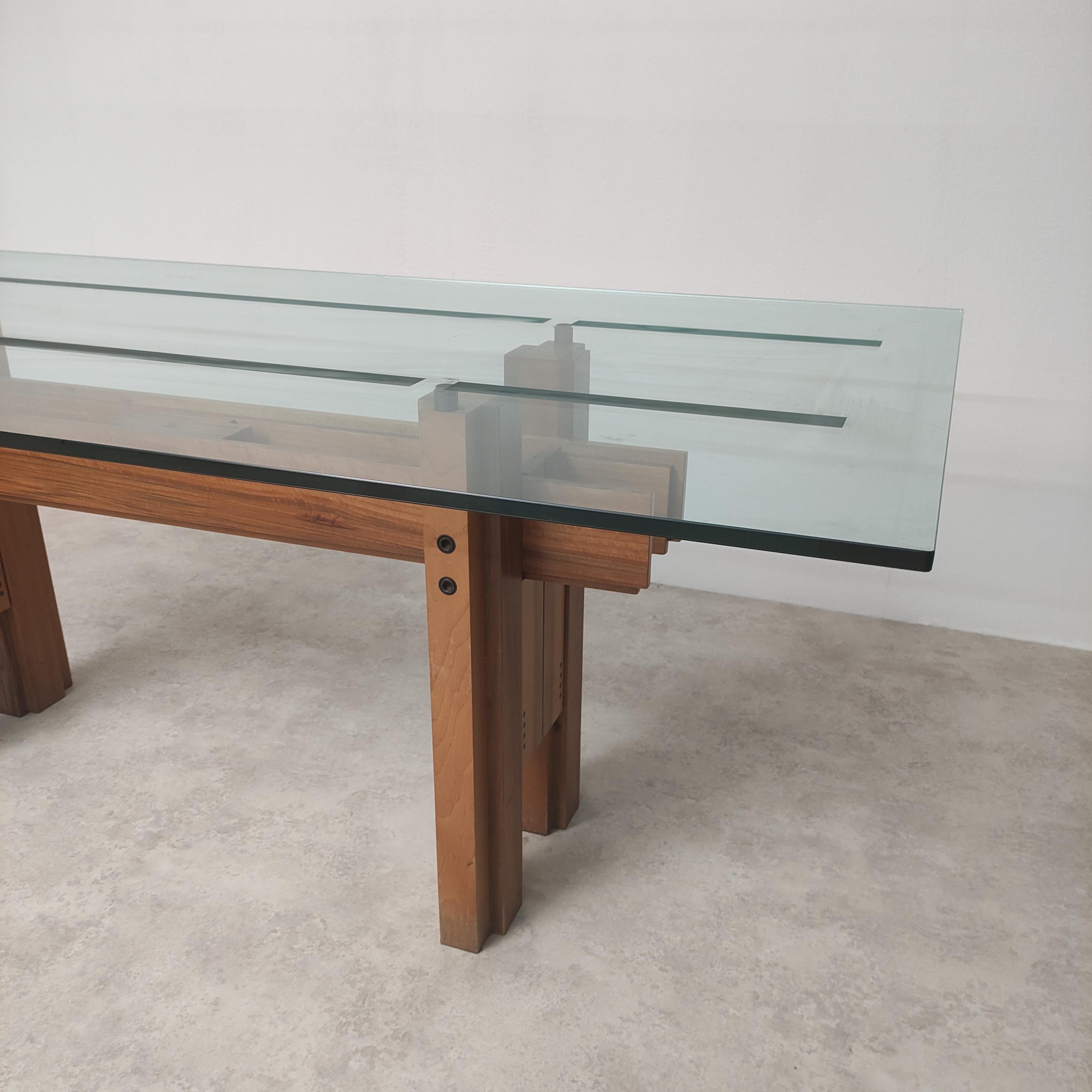 Cangrande Table, Franco Poli Brutalist for Bernini In Good Condition In Montecchio Precalcino, VI