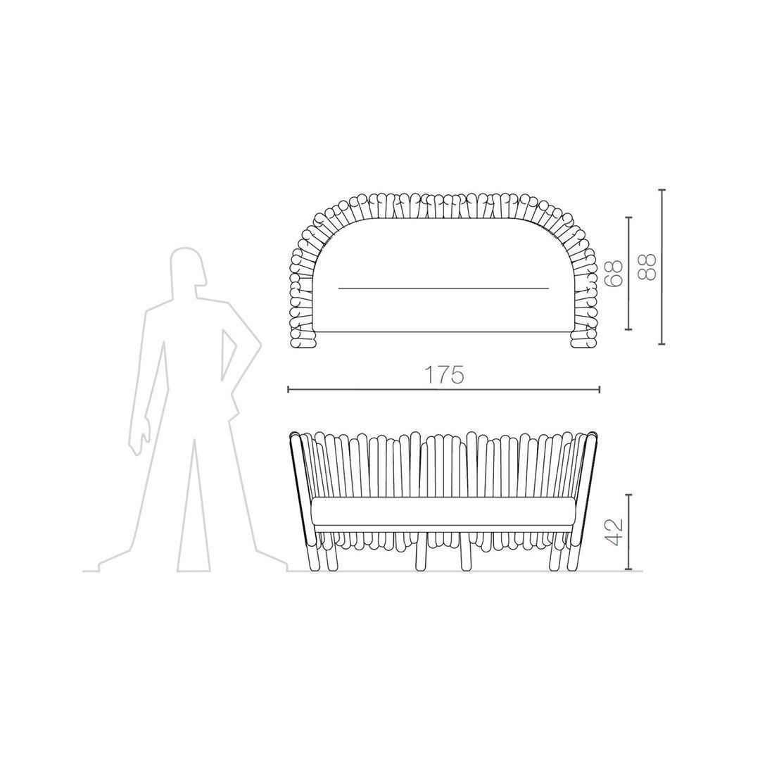 Canisse-Sofa in Weiß von Serralunga, Philippe Nigro im Angebot 1