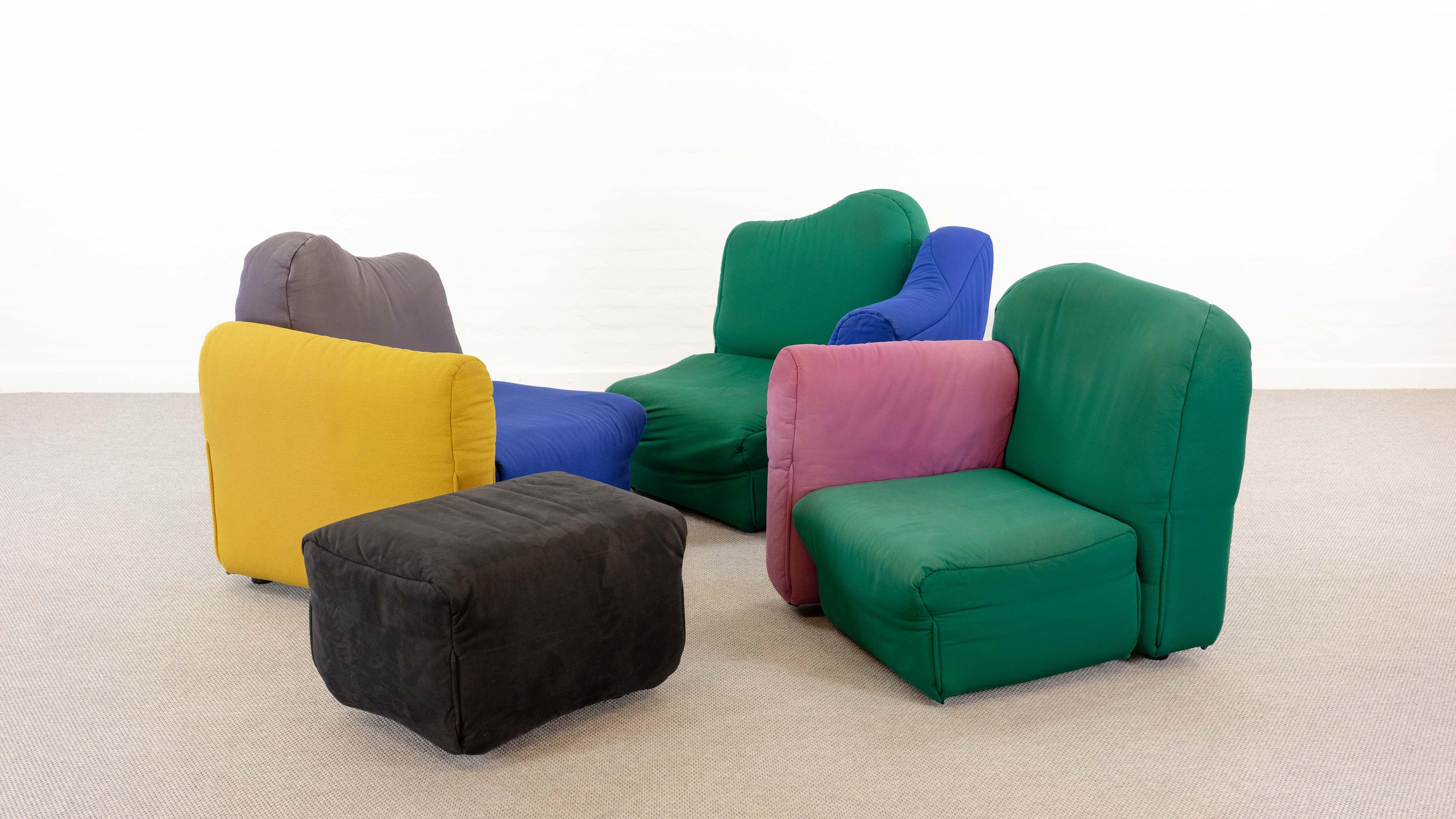 Cannaregio Modular Sofa with Footrest by Gaetano Pesce for Cassina, Italy 1986 In Fair Condition For Sale In Halle, DE