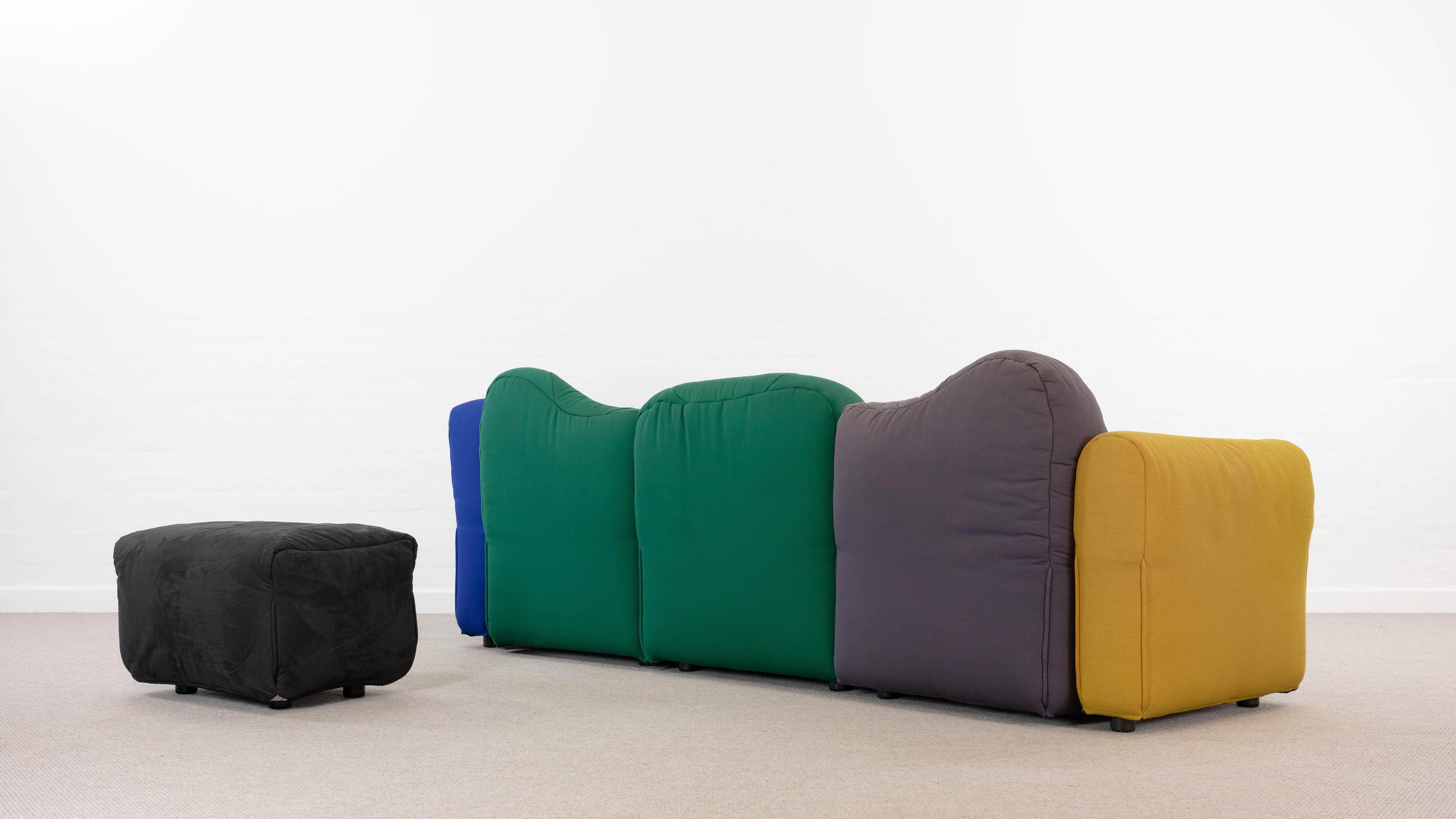 Cannaregio Modular Sofa with Footrest by Gaetano Pesce for Cassina, Italy 1986 For Sale 1