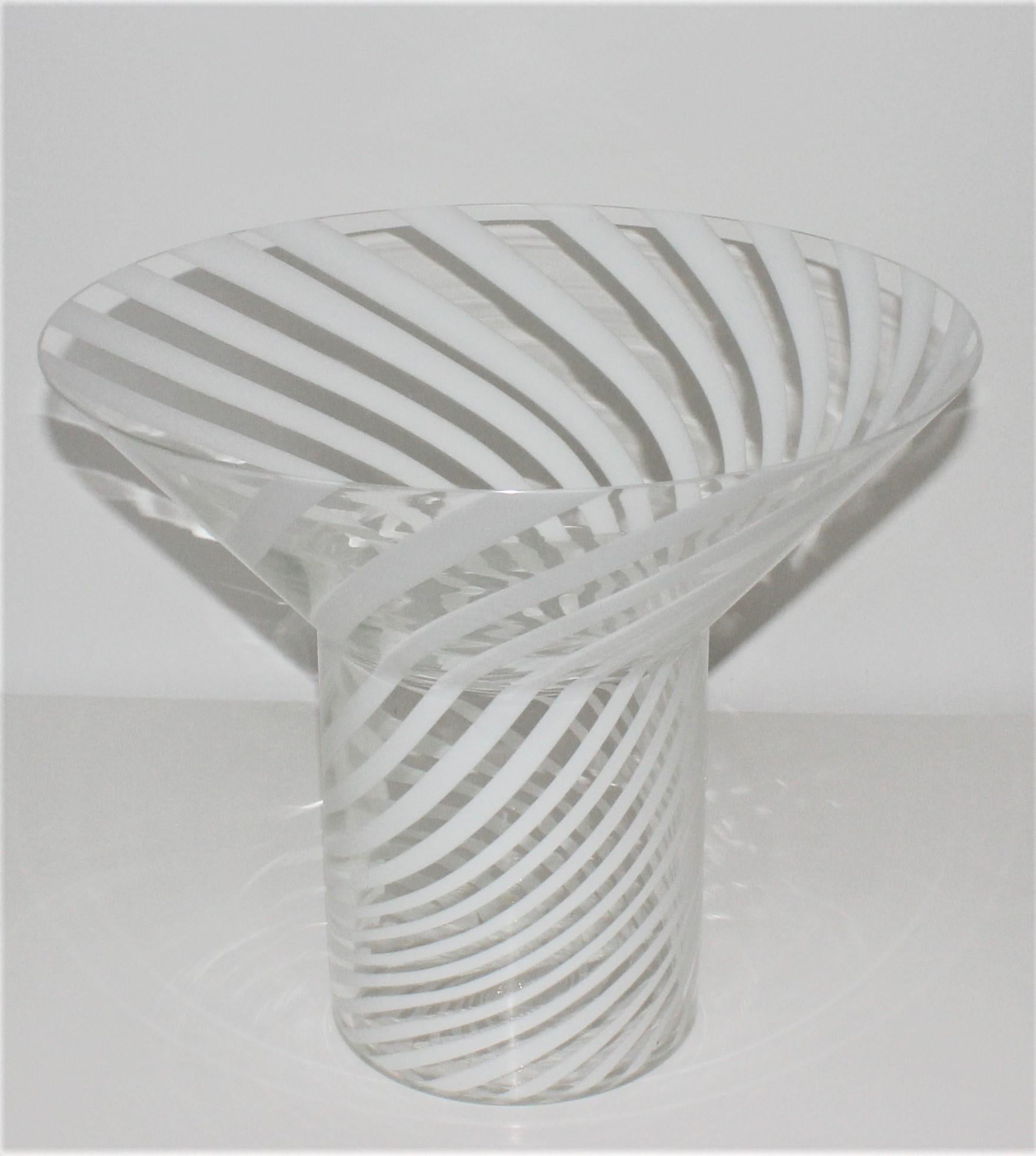 Mid-Century Modern Canne Technique Murano Vase by Fratelli Toso