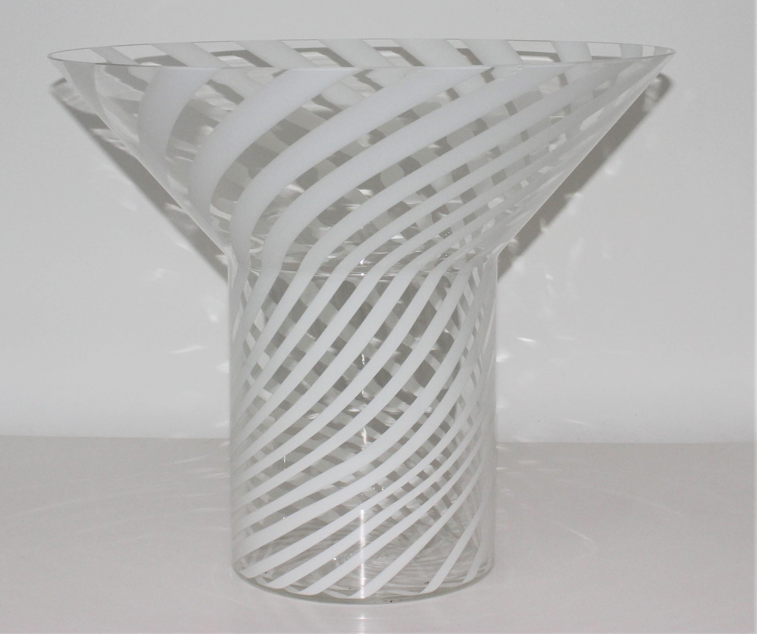 Italian Canne Technique Murano Vase by Fratelli Toso