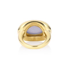 18 Karat Chalcedony, Diamond & Mother of Pearl Cannes Cocktail ring