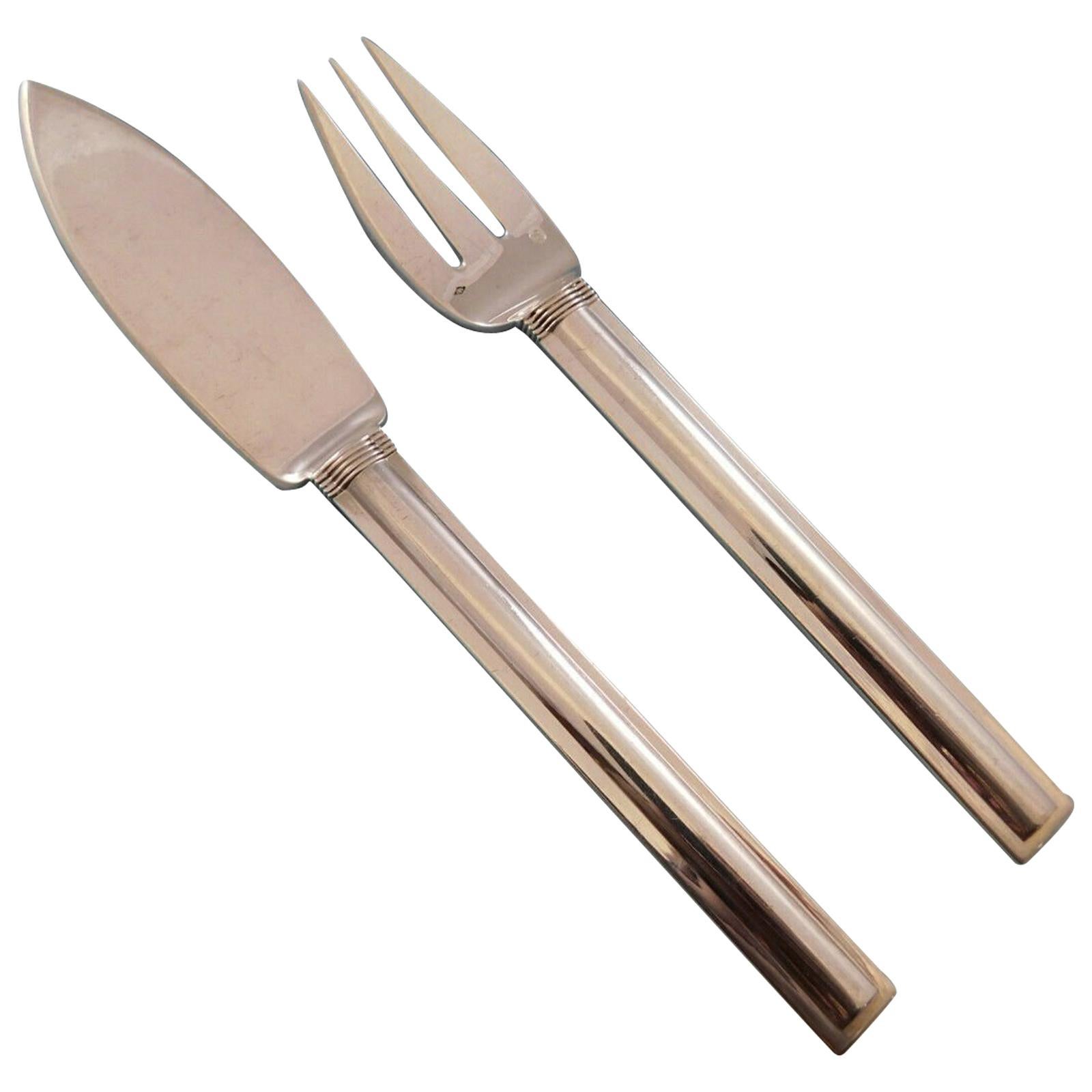 Cannes by Puiforcat France Sterling Silver Flatware Individual Fish 2-Piece Set