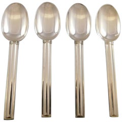 Cannes by Puiforcat France Sterling Silver Flatware Set of 4 Small Teaspoons