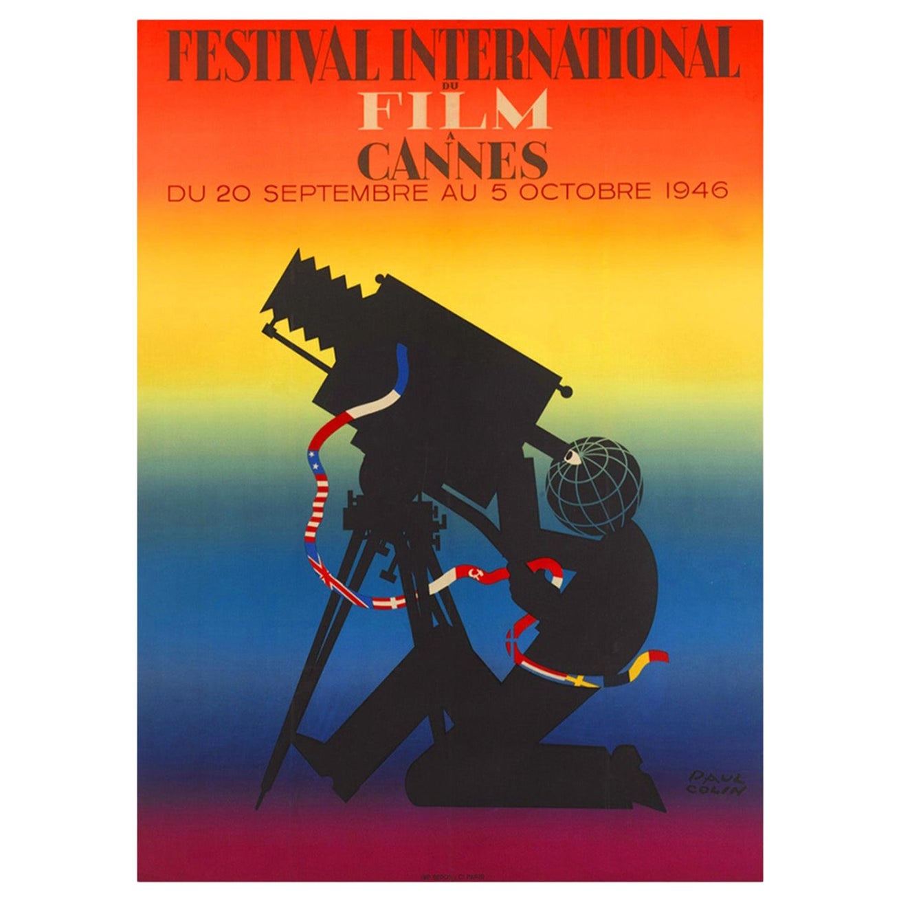 Festival de Cannes 1946 Affiche originale Vintage