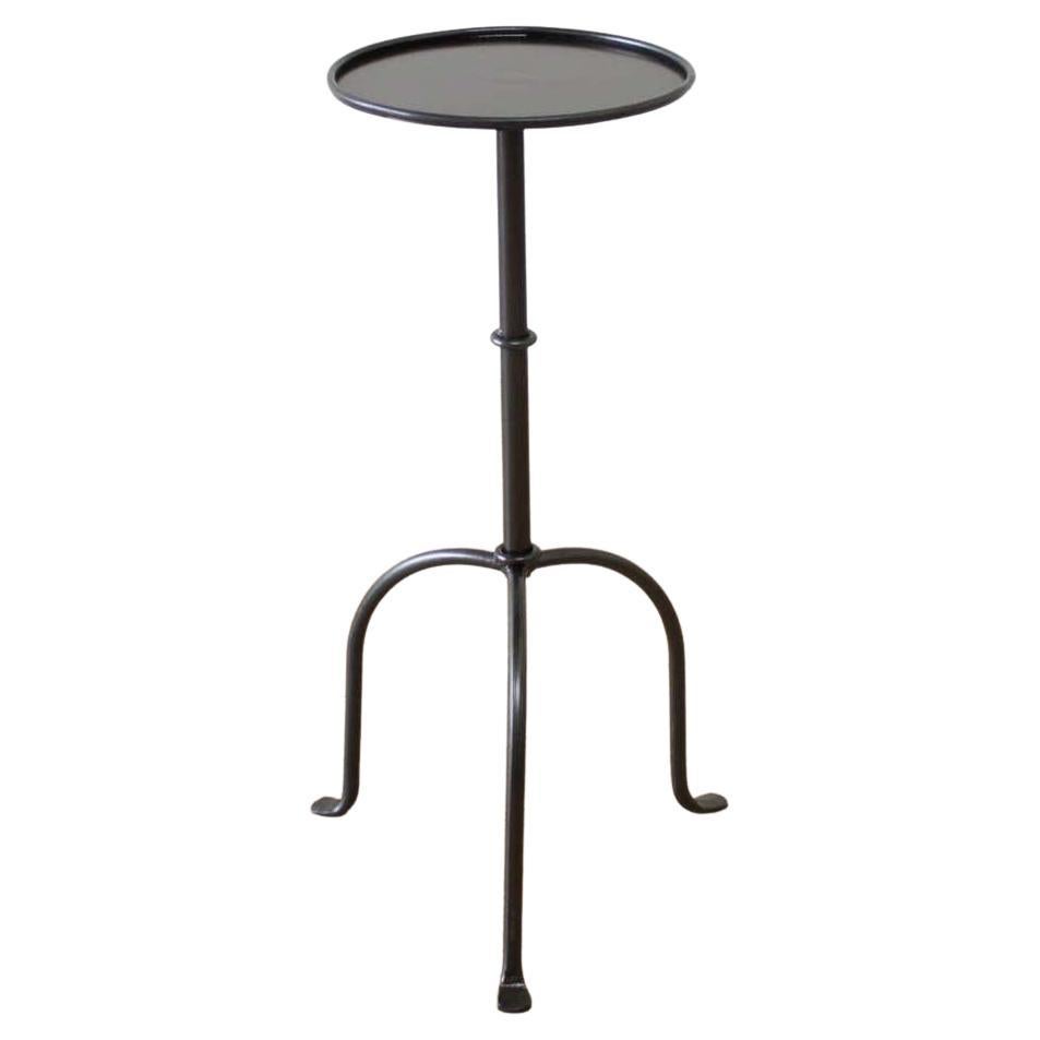 Cannes French Inspired Small Iron Drink Table in Iron Finish For Sale