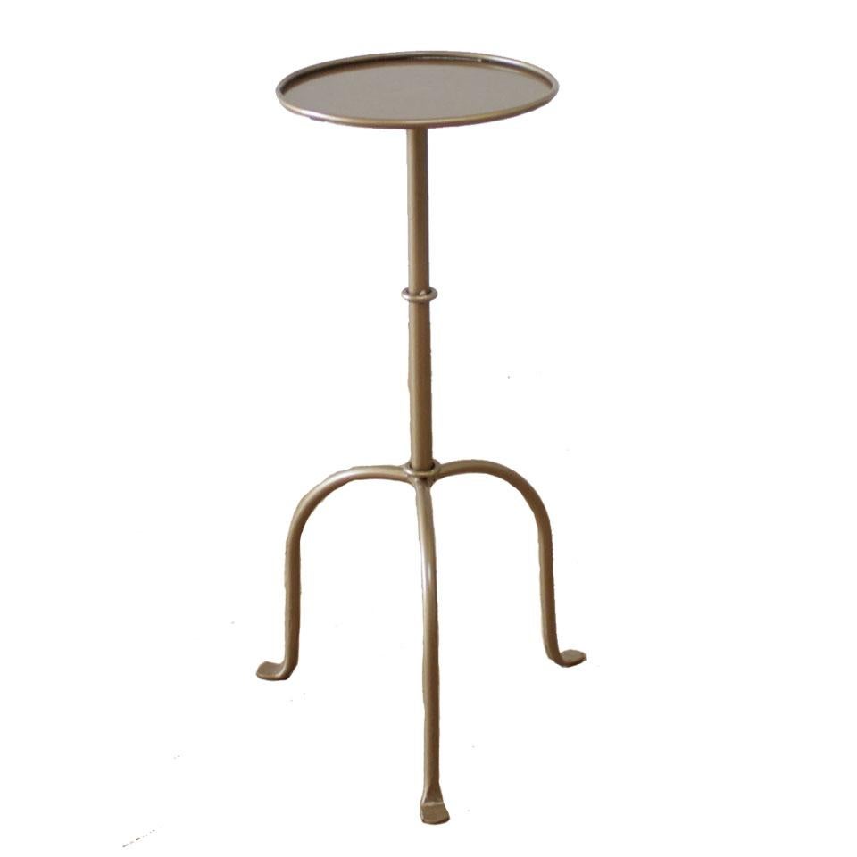 Cannes small iron drink table in iron finish or brass finish
Inspired by the antique version, this small drink table is forged iron with a small round tabletop. Offered in either the dark iron finish, or antique brass colored finish.
Made in the